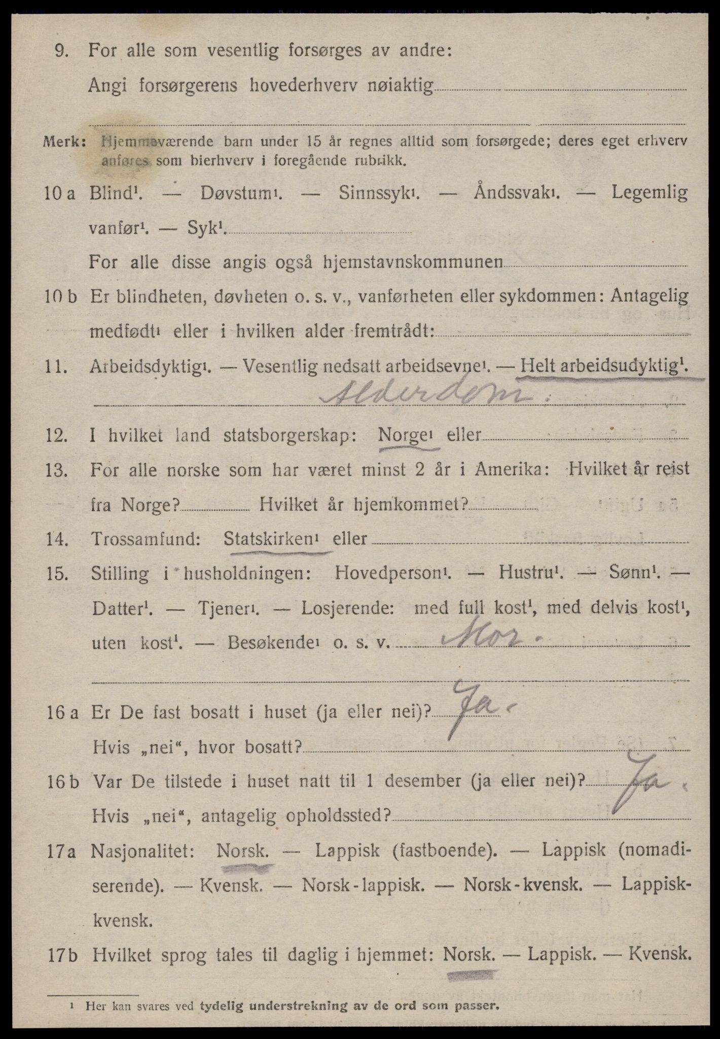 SAT, 1920 census for Ålen, 1920, p. 4661