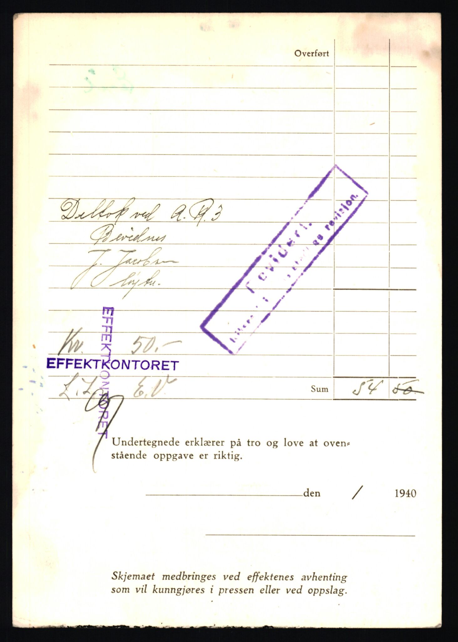 Justisdepartementet, Oppgjørsavdelingen, AV/RA-S-1056/G/Gb/L0036: Oppgaver over ettersøkte sivile effekter: Ibenfeldt - Ivesdal, 1940-1942, p. 4