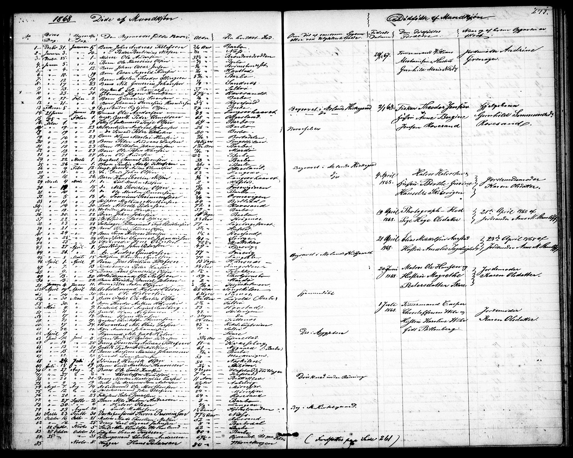 Tromøy sokneprestkontor, AV/SAK-1111-0041/F/Fb/L0003: Parish register (copy) no. B 3, 1859-1868, p. 245