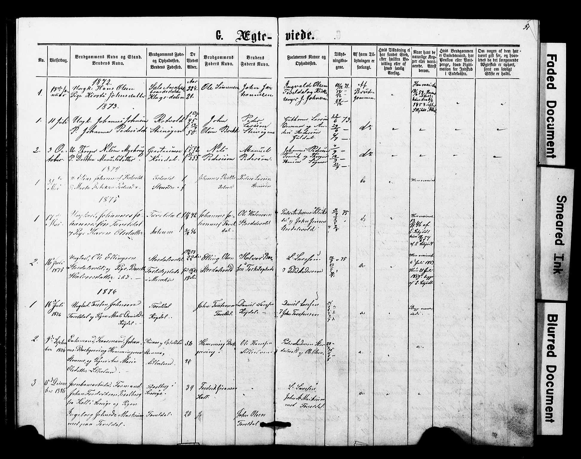 Ministerialprotokoller, klokkerbøker og fødselsregistre - Nord-Trøndelag, SAT/A-1458/707/L0052: Parish register (copy) no. 707C01, 1864-1897, p. 51