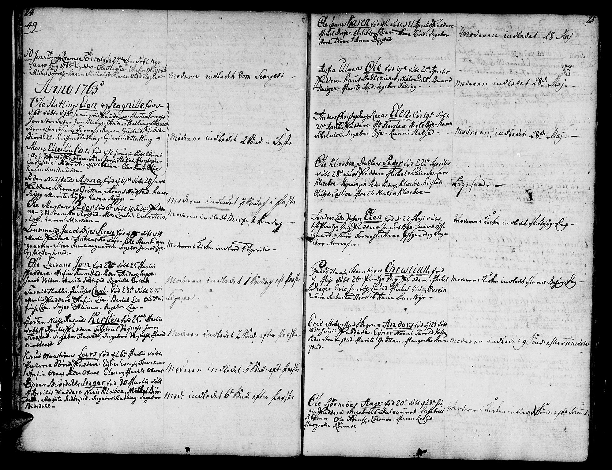 Ministerialprotokoller, klokkerbøker og fødselsregistre - Nord-Trøndelag, SAT/A-1458/746/L0440: Parish register (official) no. 746A02, 1760-1815, p. 24-25