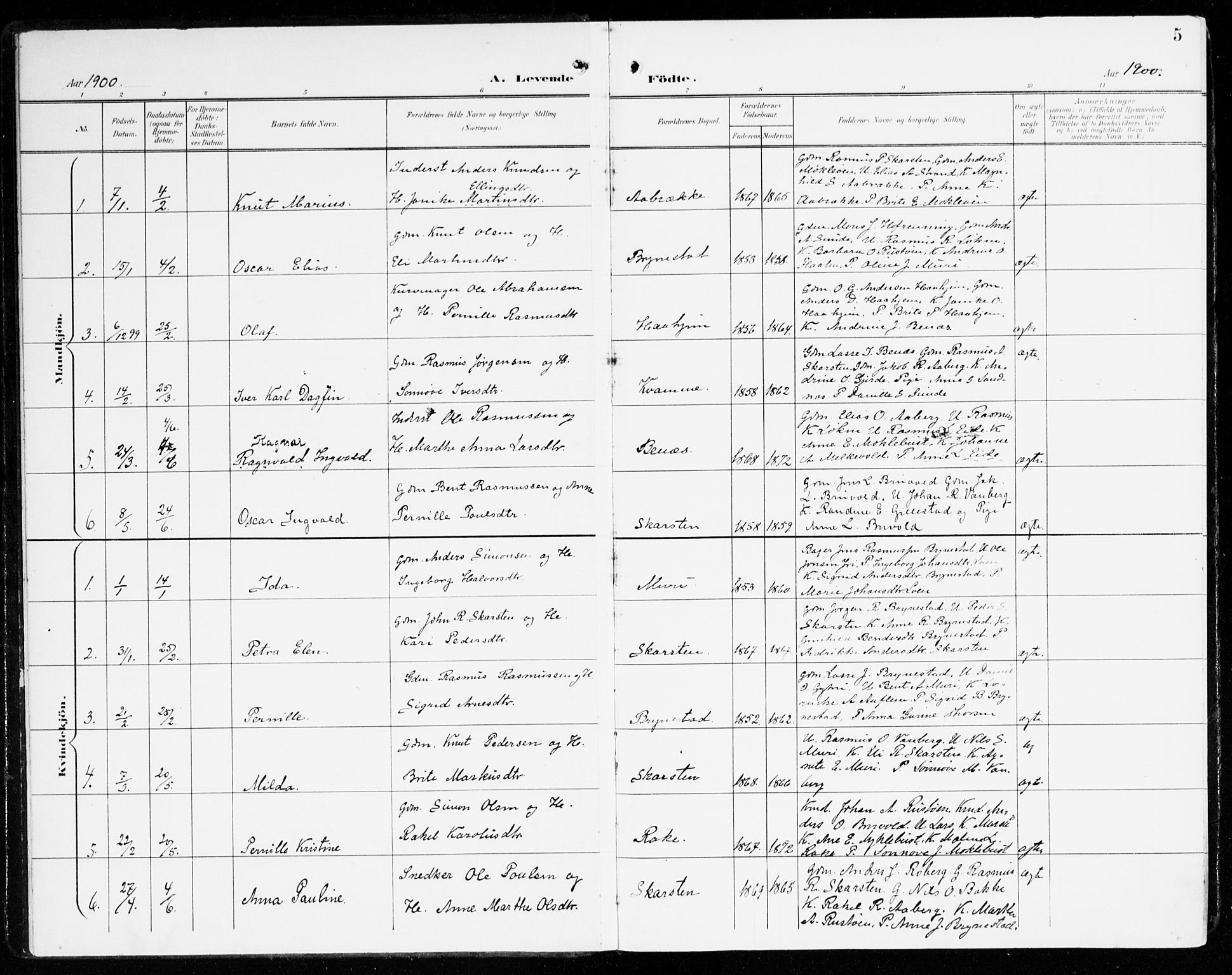 Innvik sokneprestembete, SAB/A-80501: Parish register (official) no. C 2, 1900-1920, p. 5