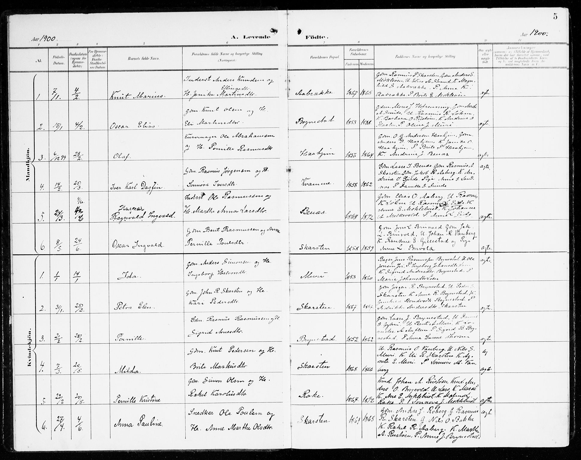 Innvik sokneprestembete, AV/SAB-A-80501: Parish register (official) no. C 2, 1900-1920, p. 5