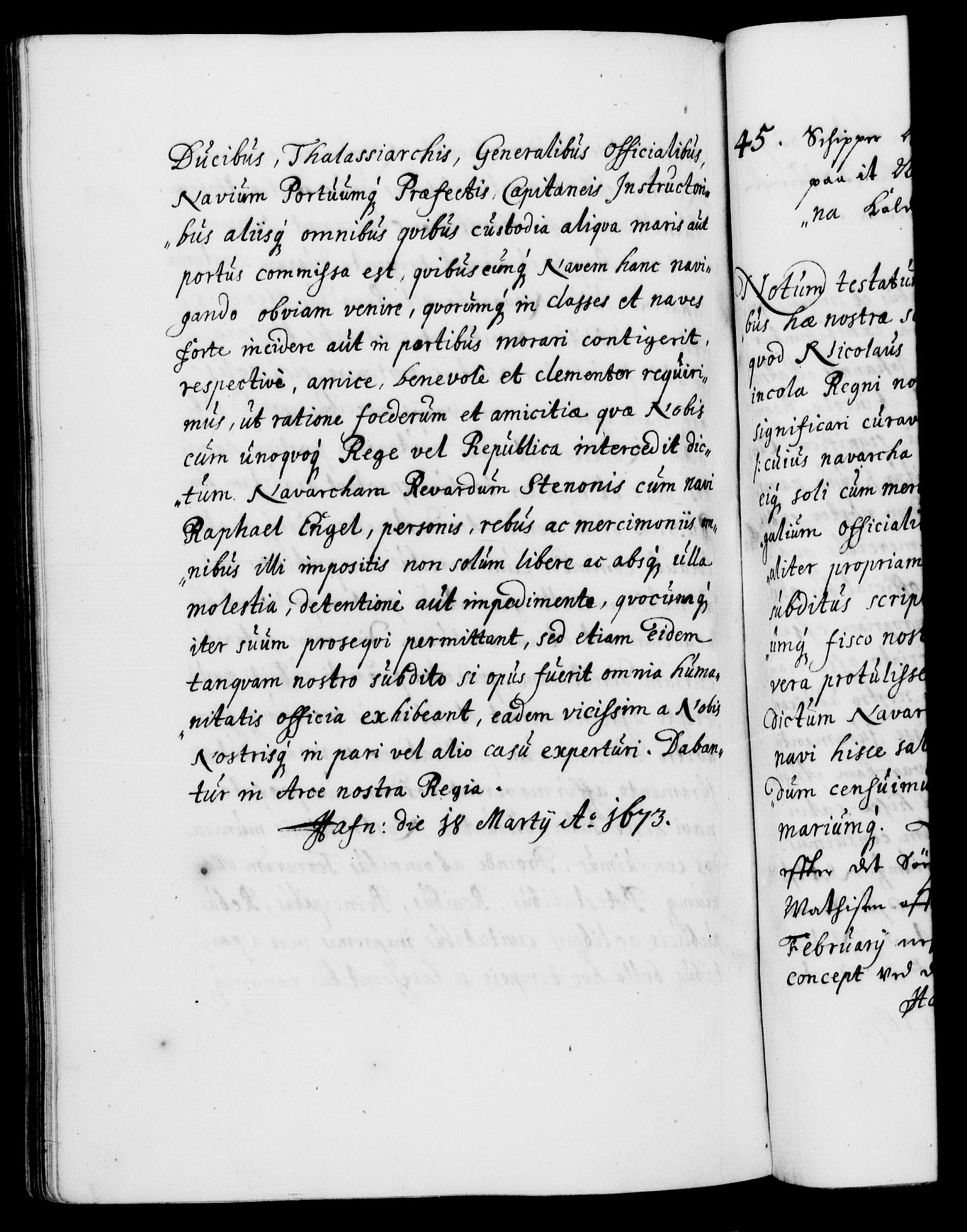 Danske Kanselli 1572-1799, AV/RA-EA-3023/F/Fc/Fca/Fcaa/L0011: Norske registre (mikrofilm), 1670-1673, p. 653b