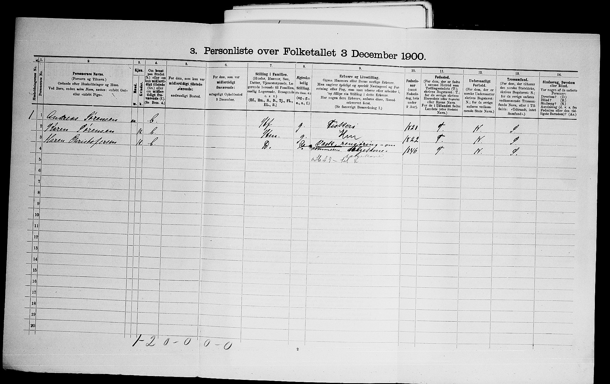 SAO, 1900 census for Asker, 1900, p. 1308