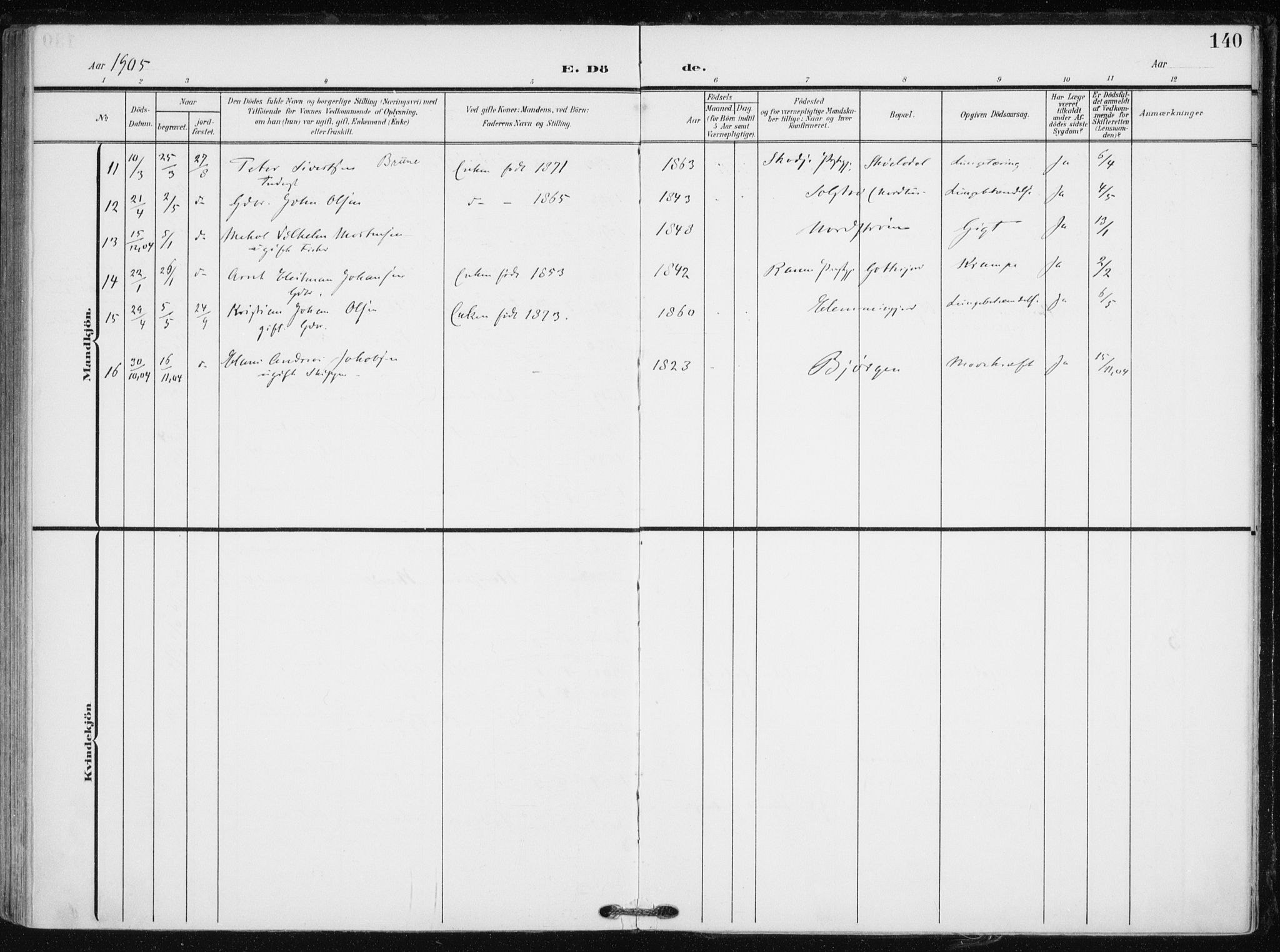 Tranøy sokneprestkontor, AV/SATØ-S-1313/I/Ia/Iaa/L0012kirke: Parish register (official) no. 12, 1905-1918, p. 140