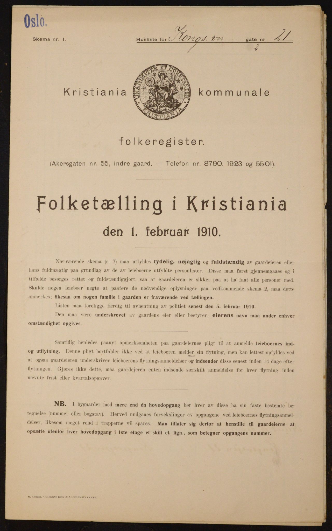 OBA, Municipal Census 1910 for Kristiania, 1910, p. 51514