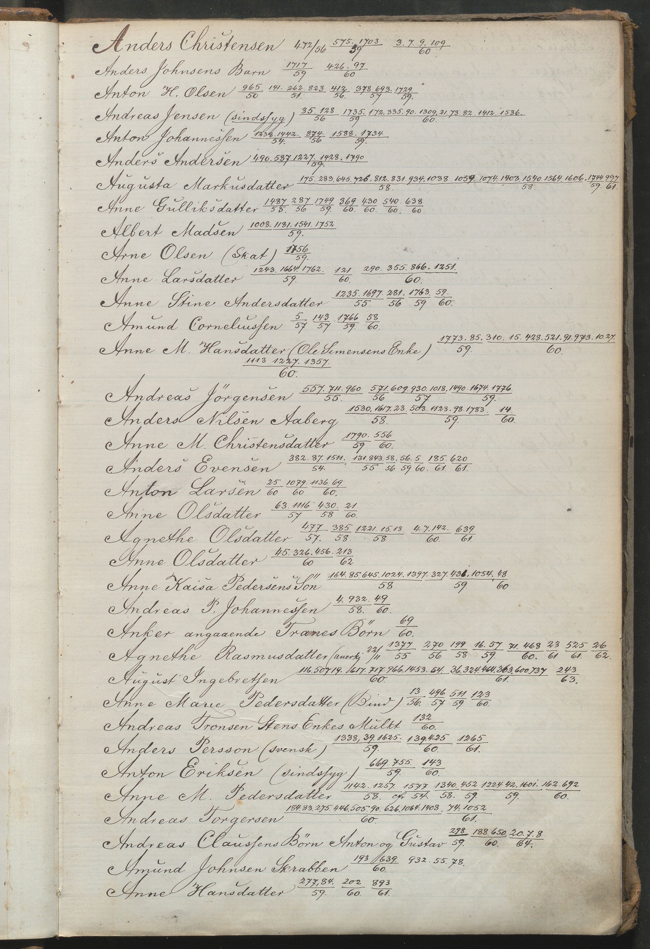 Fattigvesenet, OBA/A-20045/Fr/L0001: Klientregister, 1856-1875, p. 5