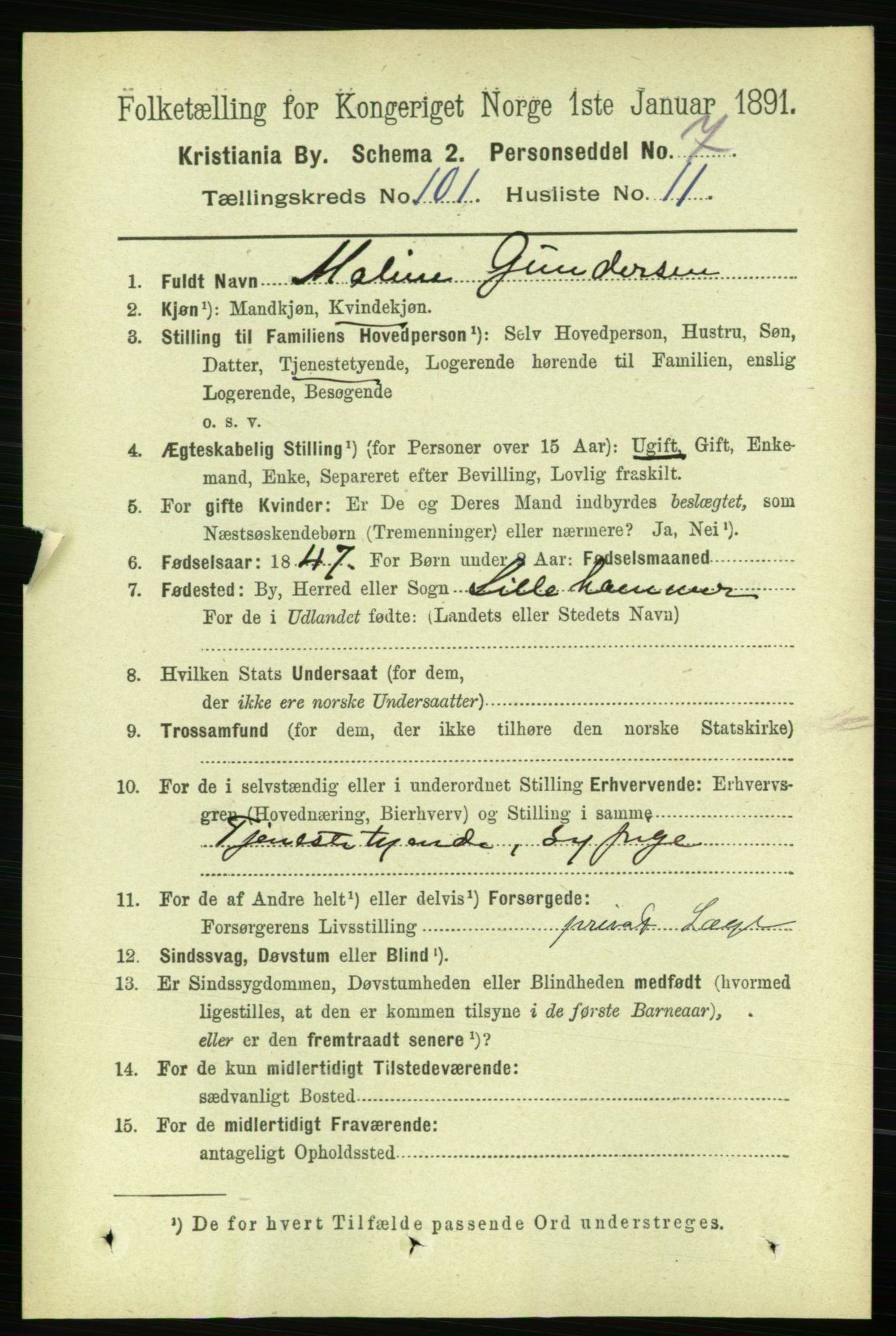 RA, 1891 census for 0301 Kristiania, 1891, p. 50182