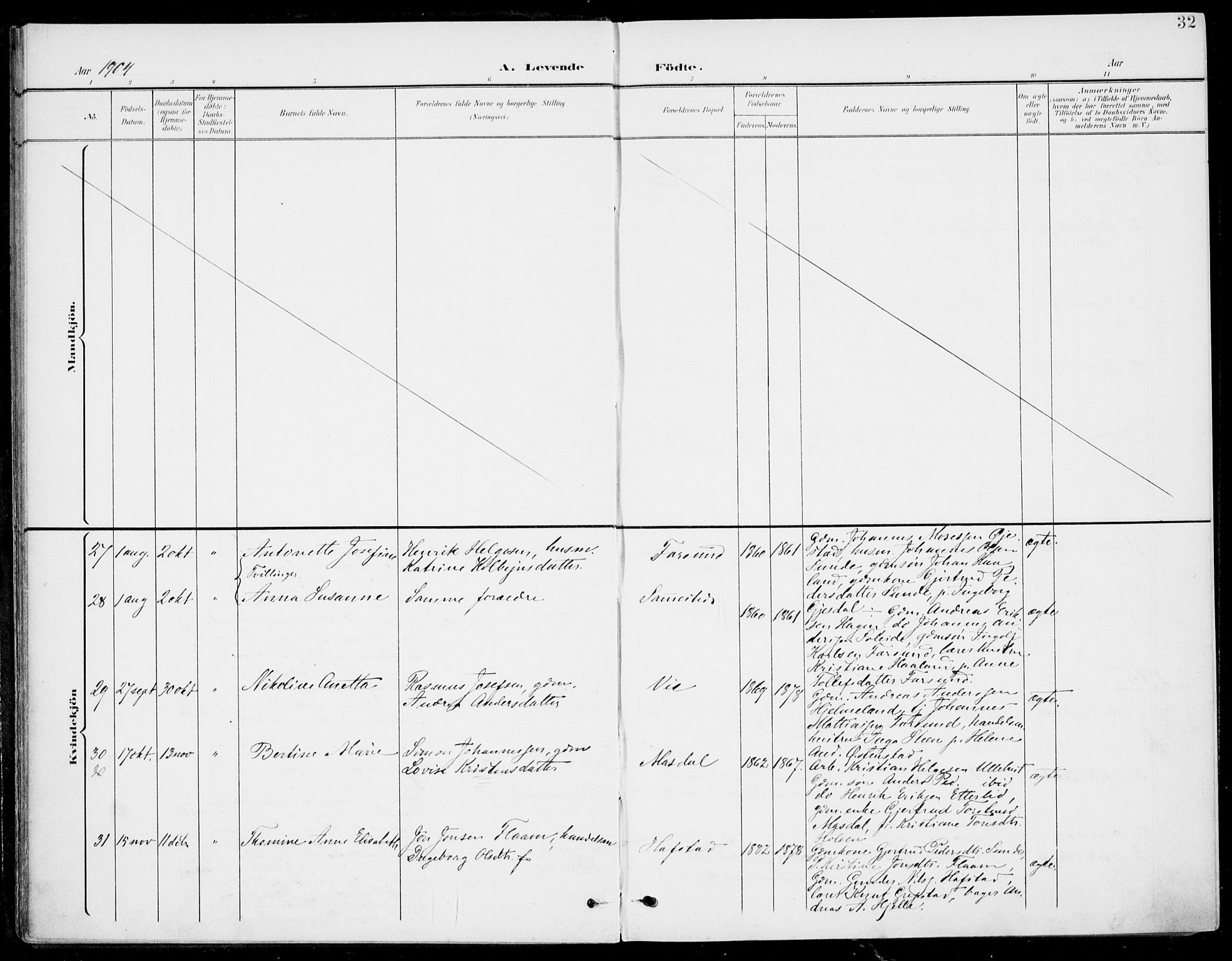Førde sokneprestembete, SAB/A-79901/H/Haa/Haab/L0002: Parish register (official) no. B  2, 1899-1920, p. 32