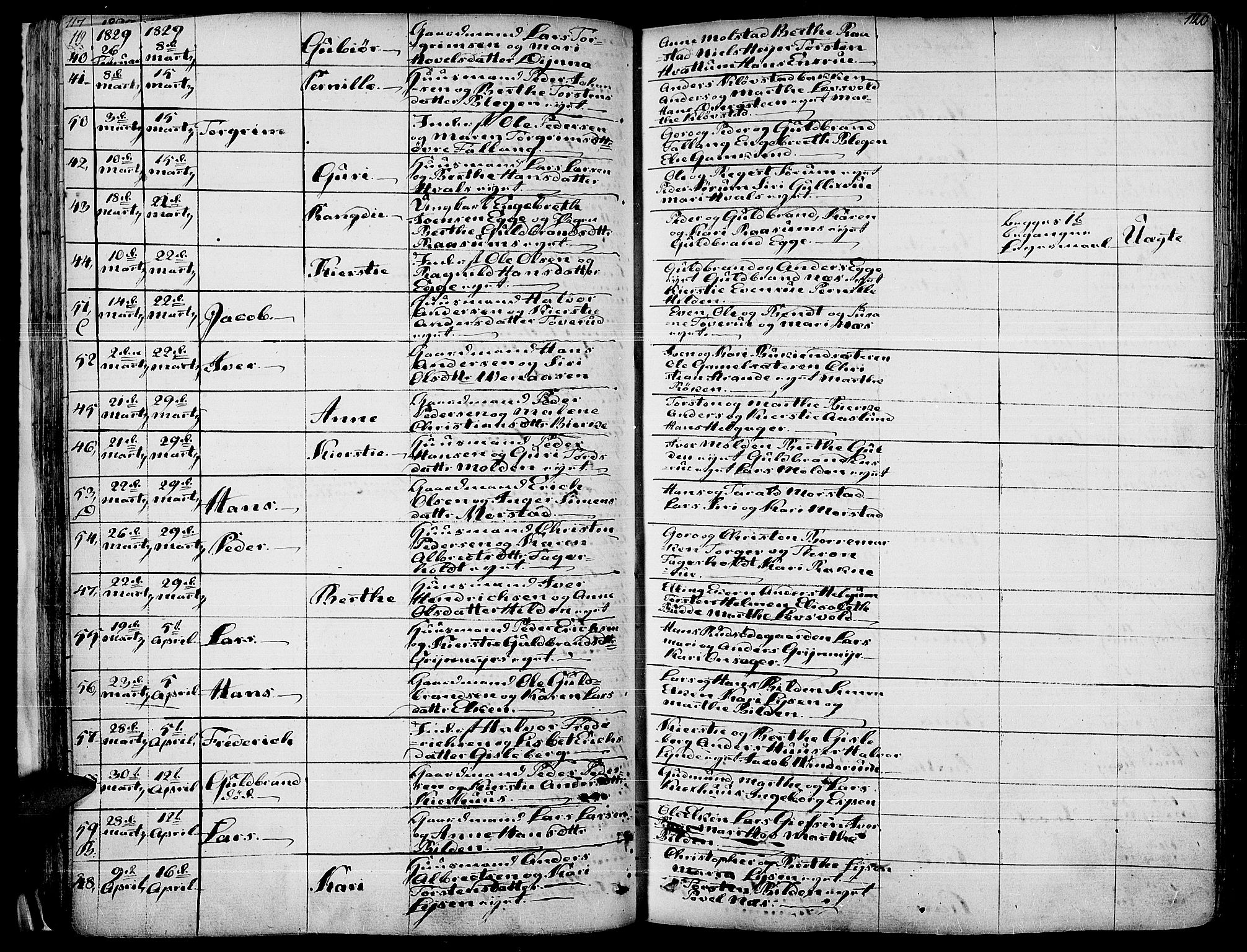 Gran prestekontor, AV/SAH-PREST-112/H/Ha/Haa/L0010: Parish register (official) no. 10, 1824-1842, p. 119-120