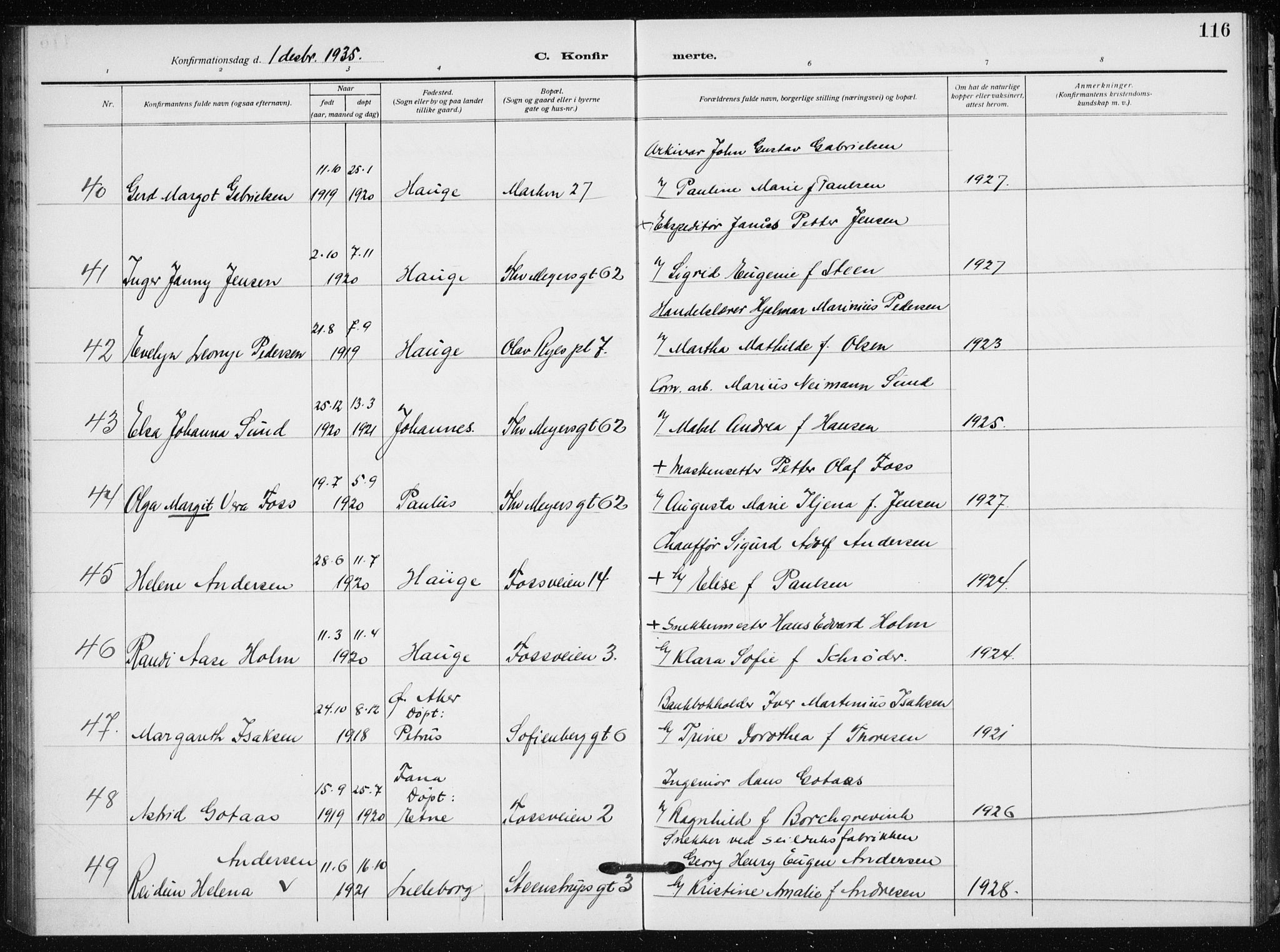 Hauge prestekontor Kirkebøker, AV/SAO-A-10849/F/Fa/L0002: Parish register (official) no. 2, 1917-1938, p. 116