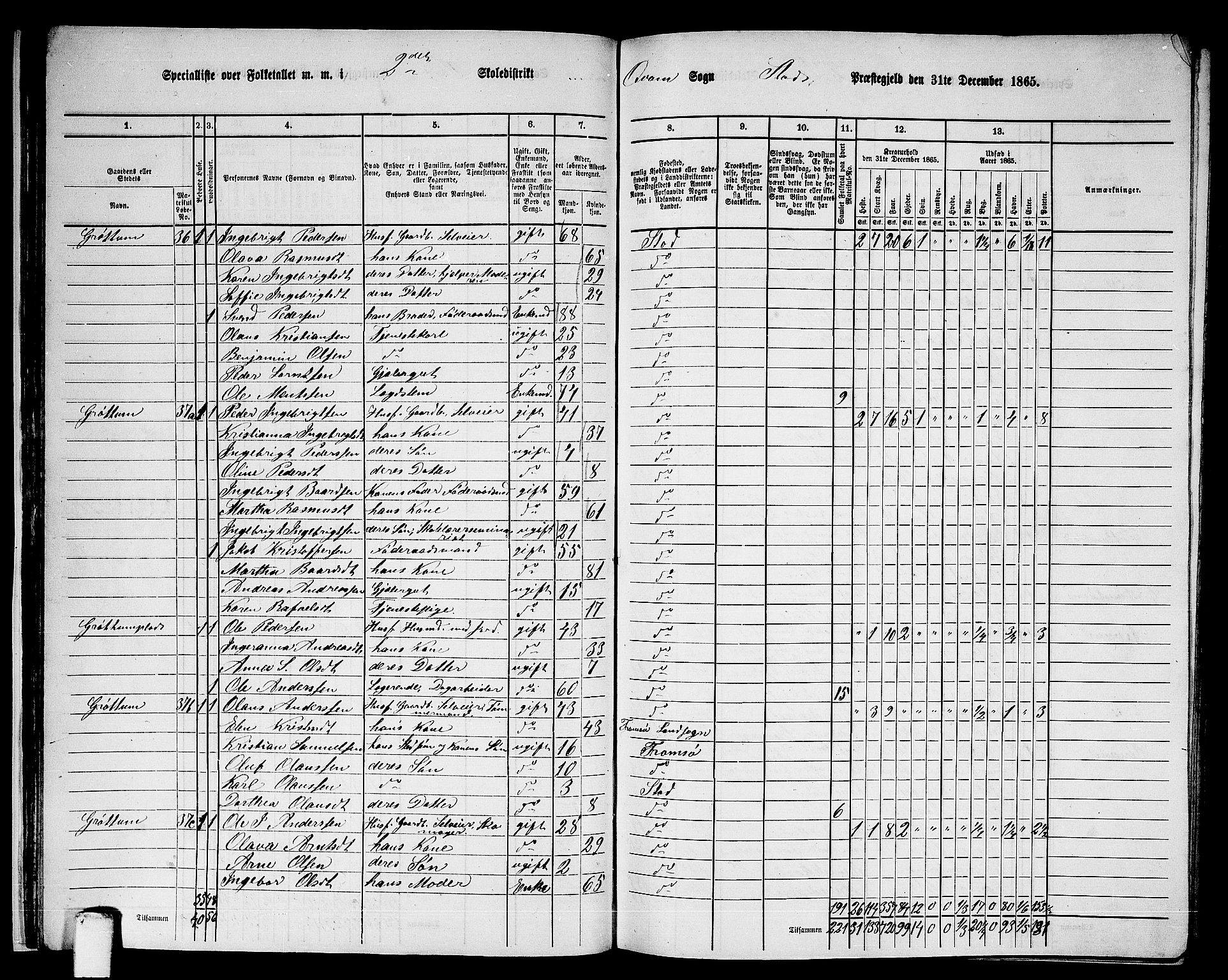 RA, 1865 census for Stod, 1865, p. 32