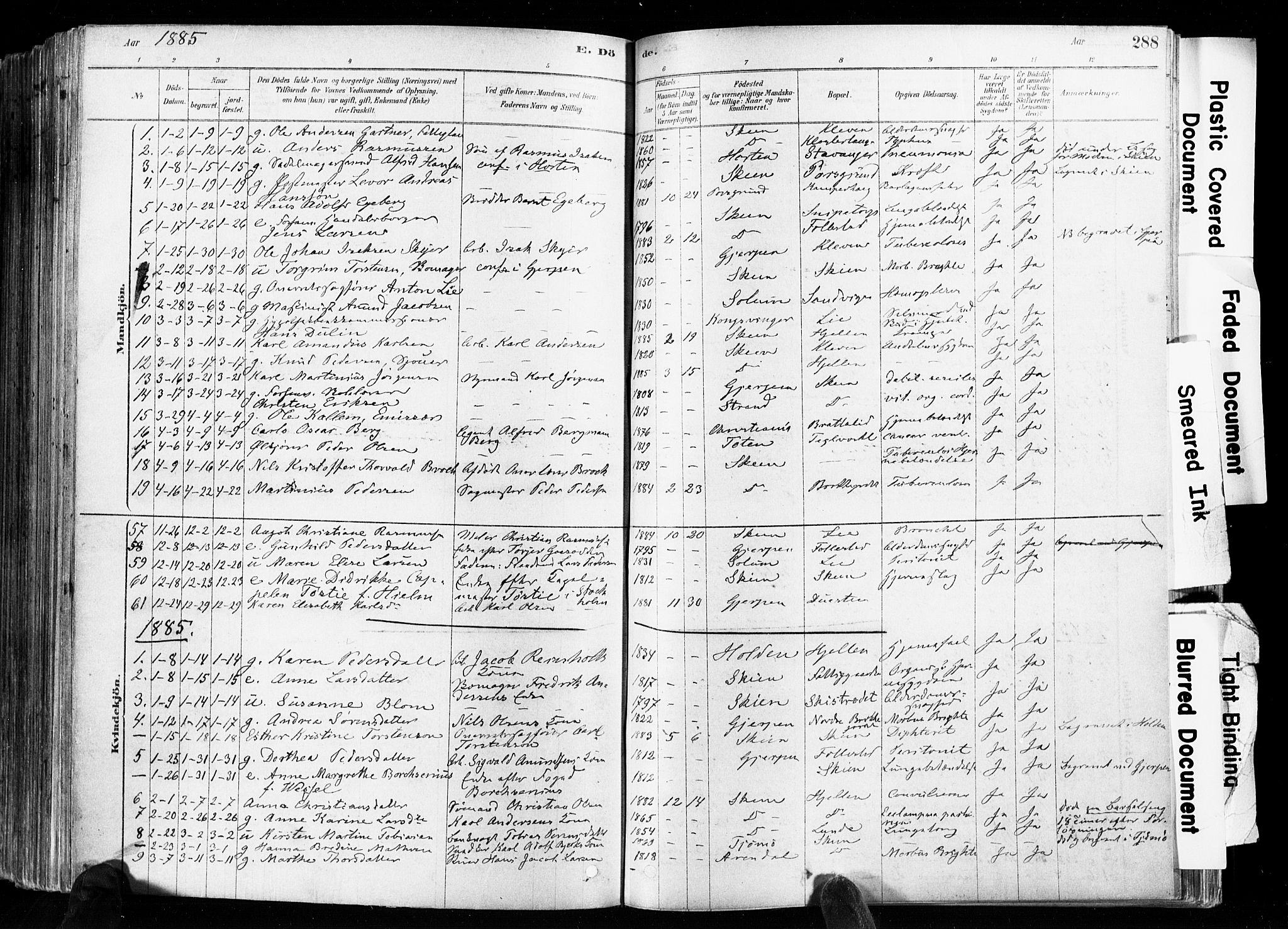 Skien kirkebøker, SAKO/A-302/F/Fa/L0009: Parish register (official) no. 9, 1878-1890, p. 288