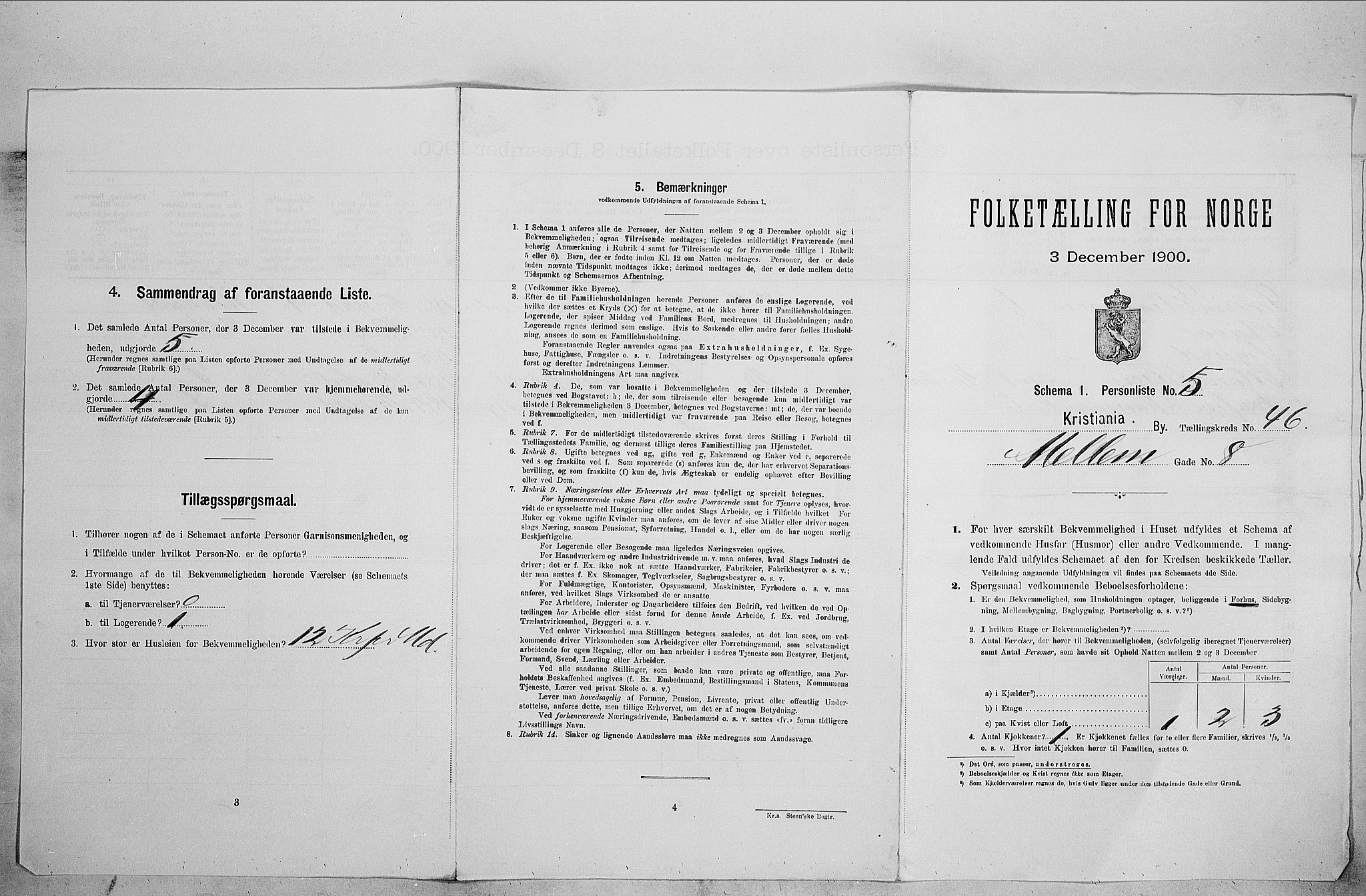 SAO, 1900 census for Kristiania, 1900, p. 59085