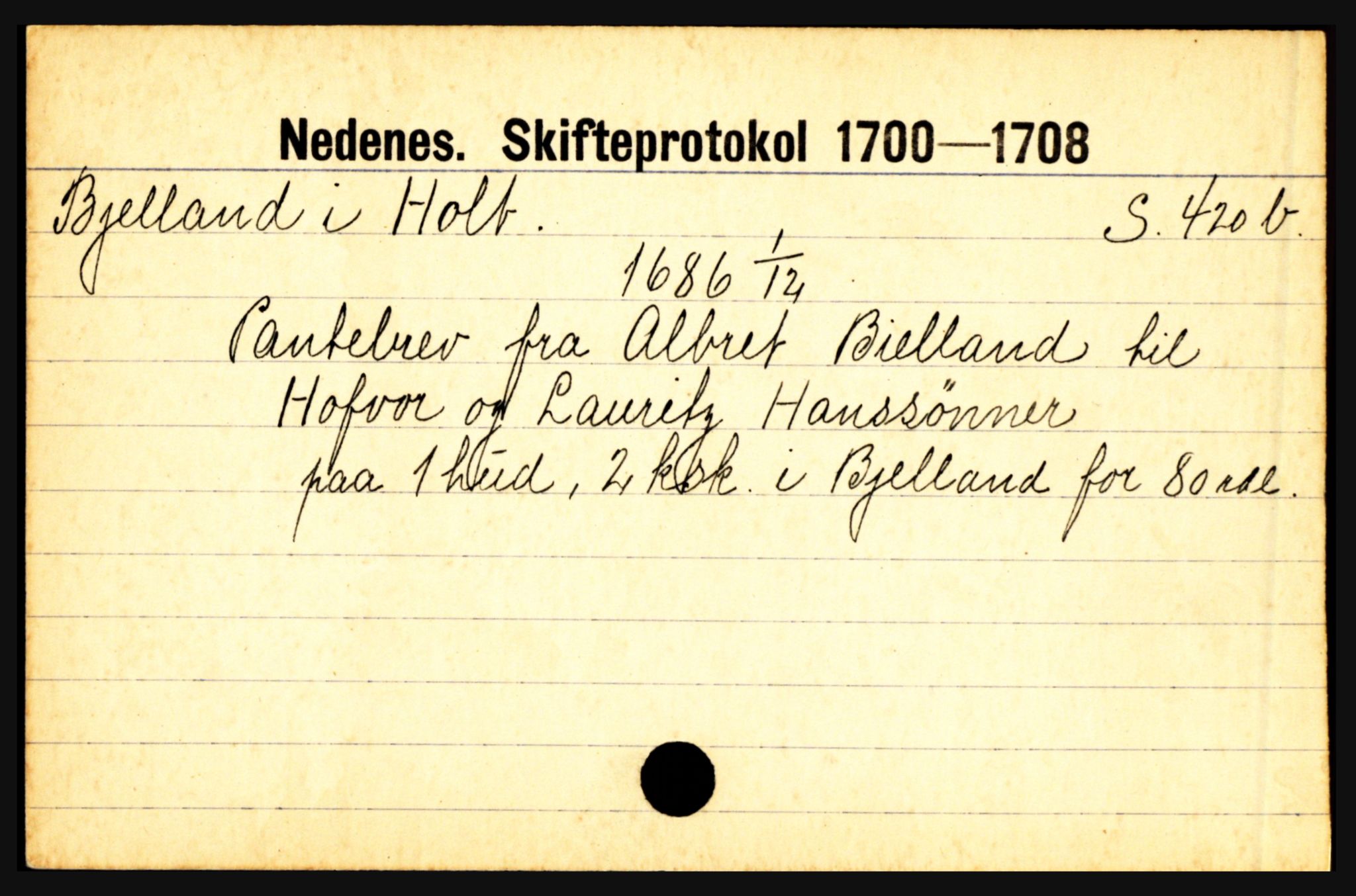 Nedenes sorenskriveri før 1824, AV/SAK-1221-0007/H, p. 2721