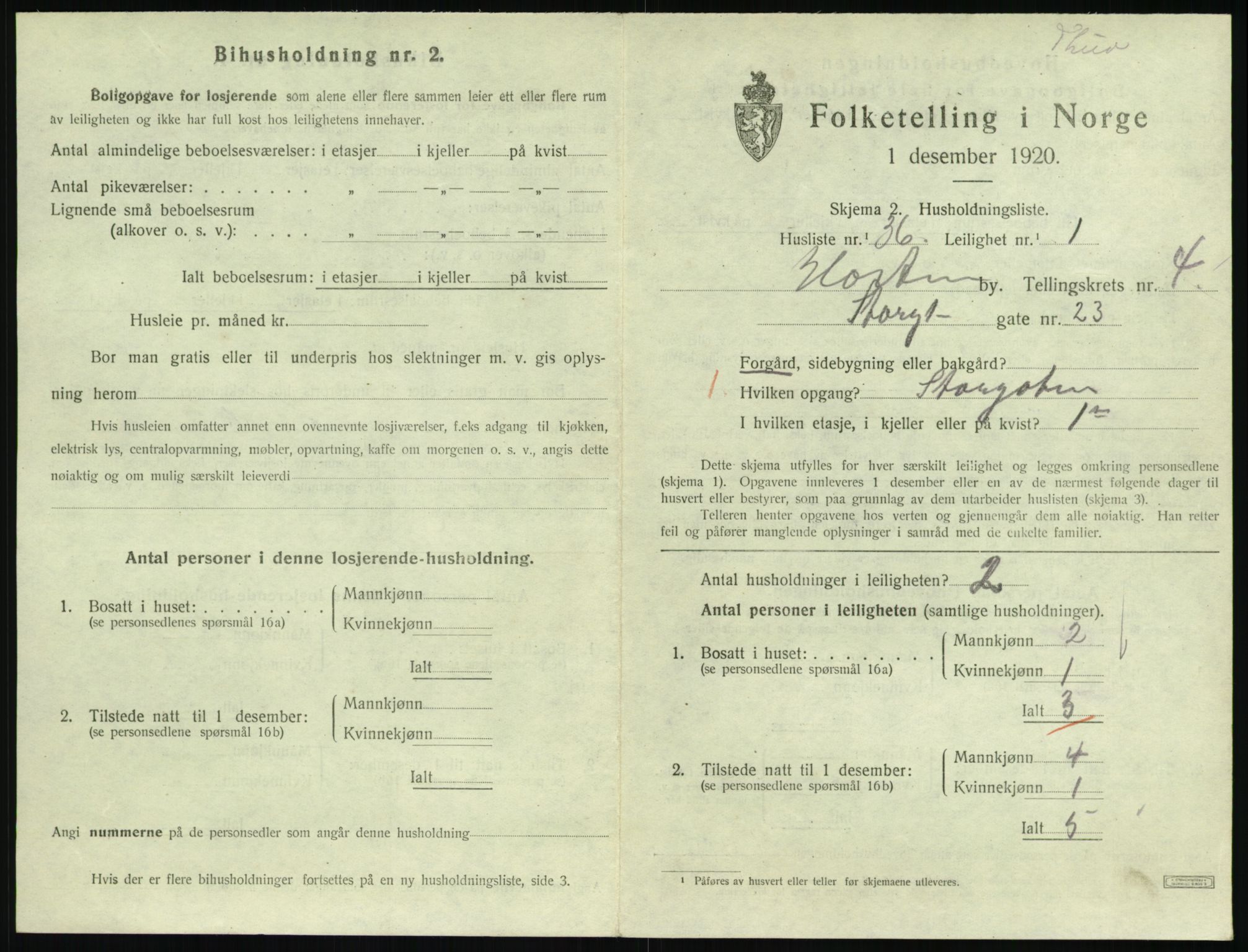SAKO, 1920 census for Horten, 1920, p. 4965