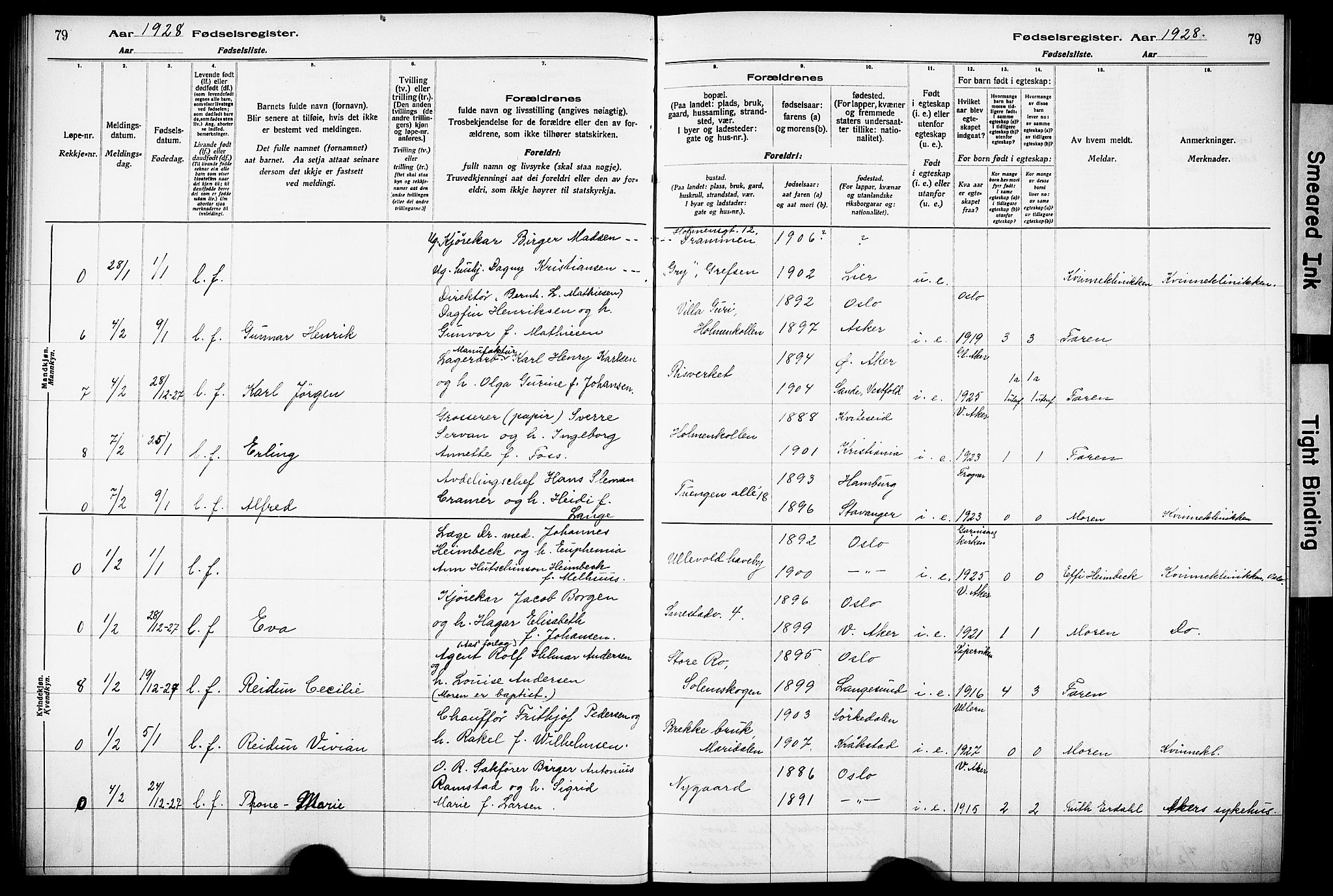 Vestre Aker prestekontor Kirkebøker, SAO/A-10025/J/Ja/L0003: Birth register no. 3, 1926-1930, p. 79