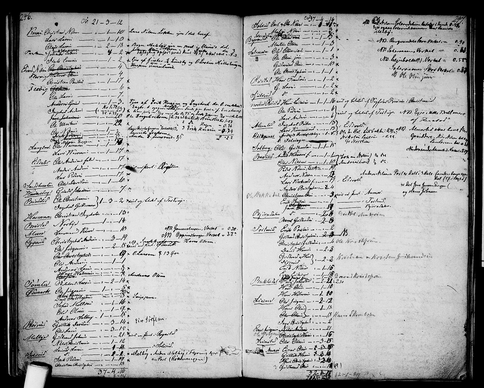 Hurdal prestekontor Kirkebøker, SAO/A-10889/F/Fa/L0002: Parish register (official) no. I 2, 1812-1814, p. 246-247