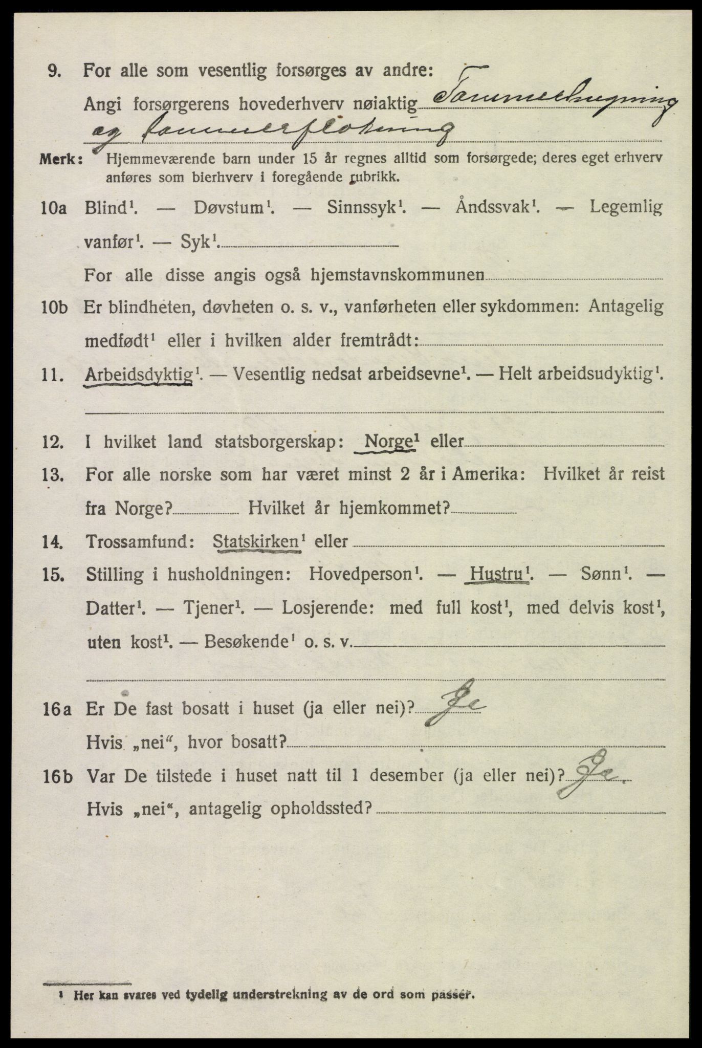 SAH, 1920 census for Trysil, 1920, p. 14984