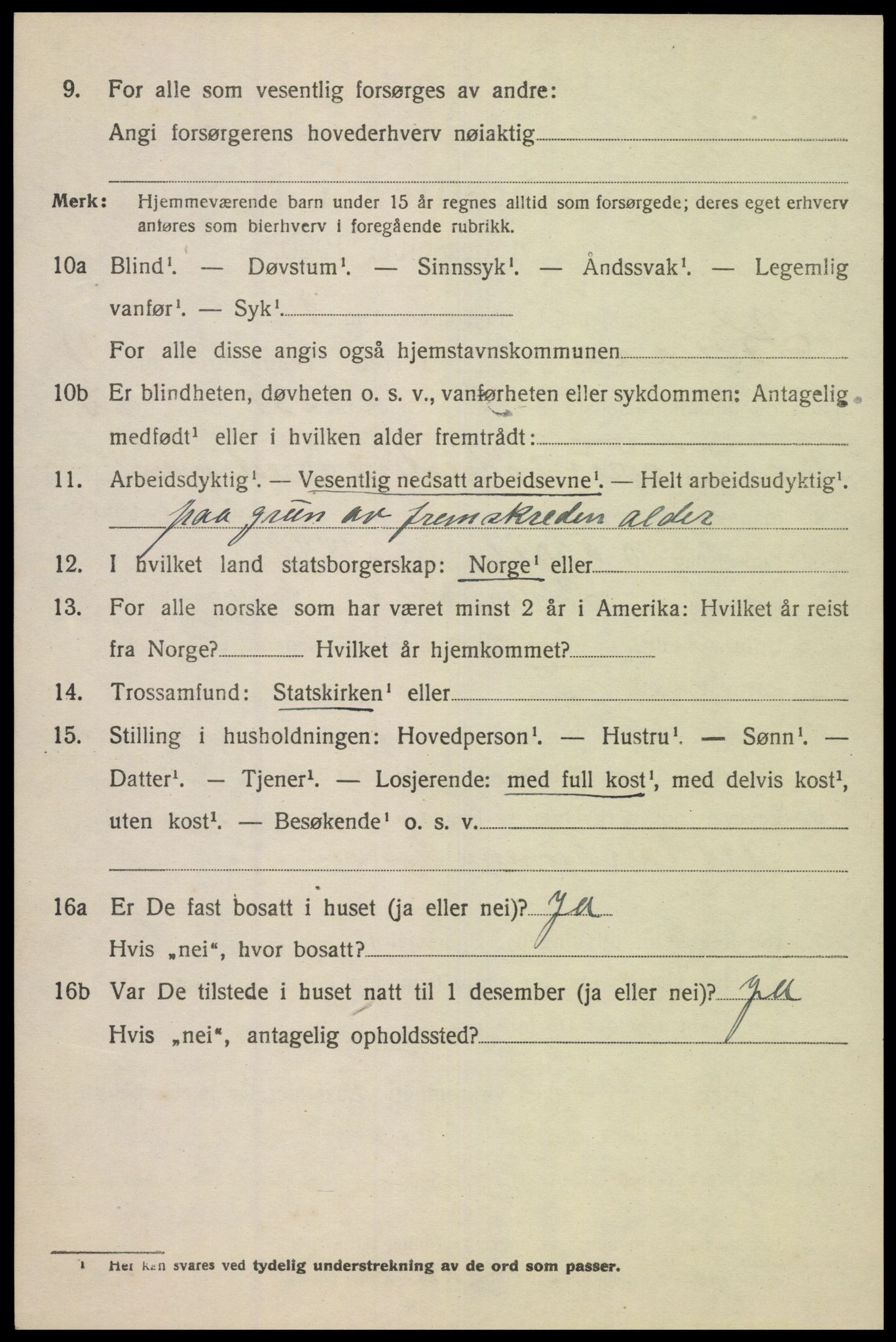 SAK, 1920 census for Kvås, 1920, p. 1285