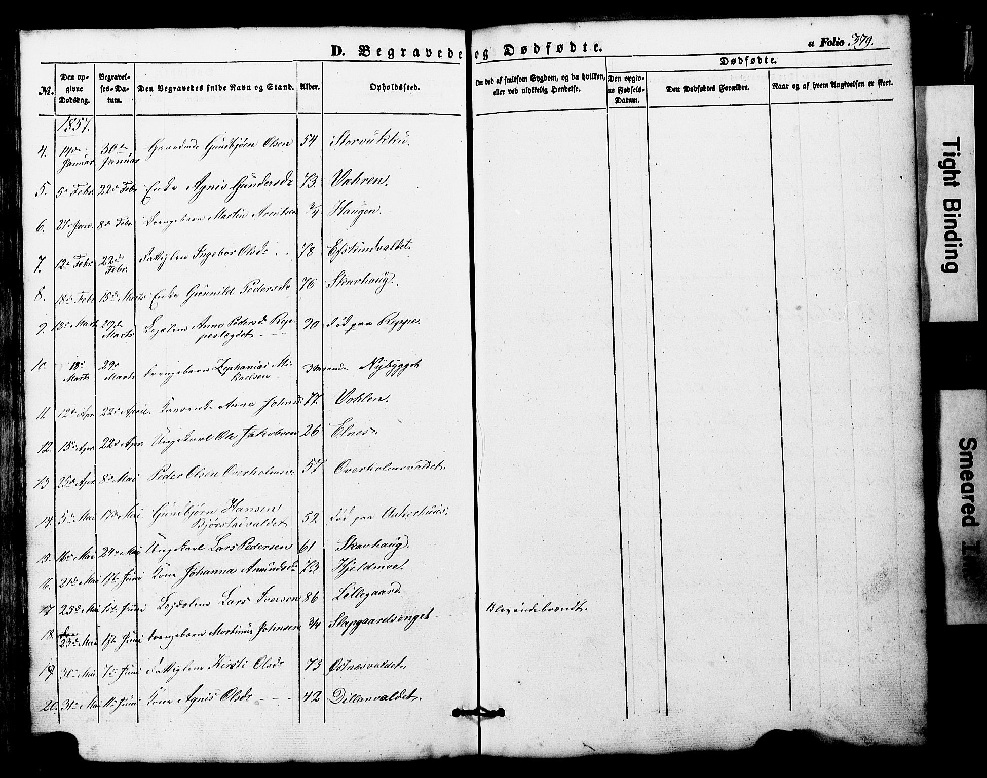 Ministerialprotokoller, klokkerbøker og fødselsregistre - Nord-Trøndelag, AV/SAT-A-1458/724/L0268: Parish register (copy) no. 724C04, 1846-1878, p. 379