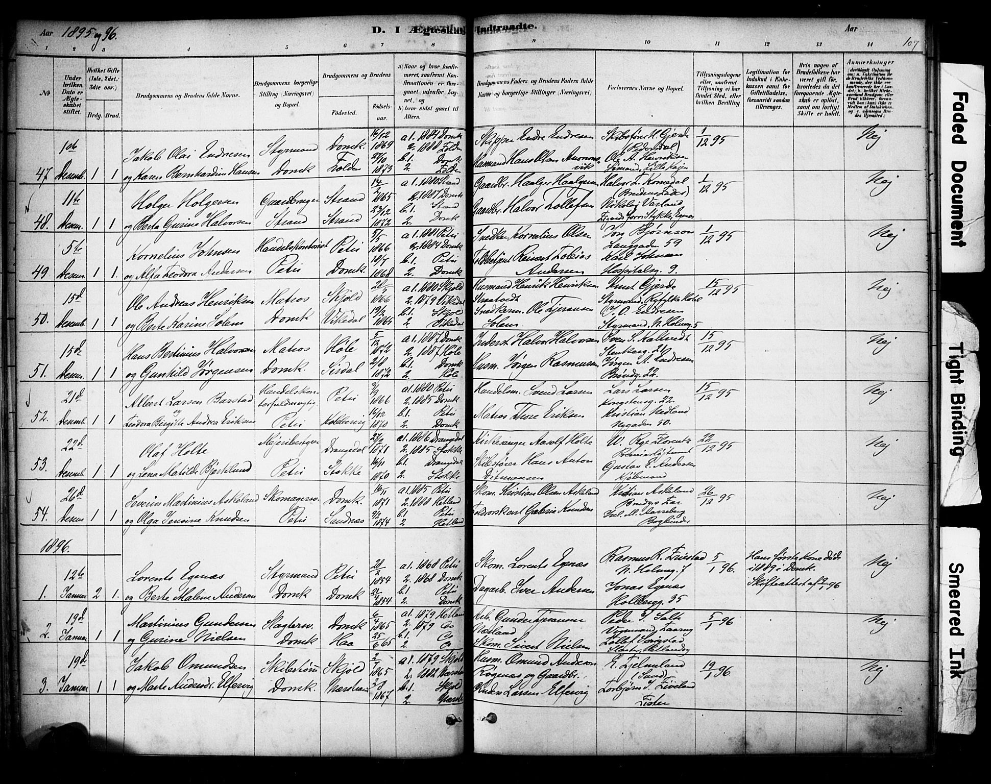 Domkirken sokneprestkontor, SAST/A-101812/001/30/30BA/L0029: Parish register (official) no. A 28, 1878-1904, p. 107