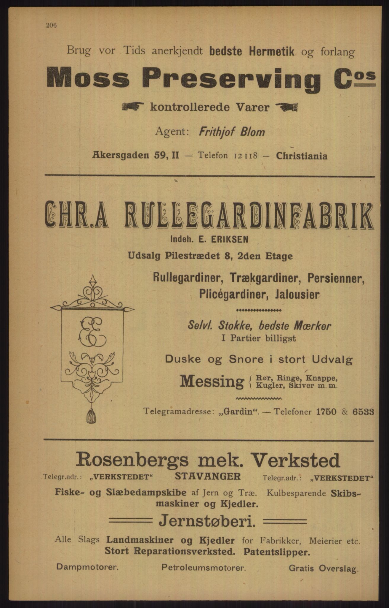 Kristiania/Oslo adressebok, PUBL/-, 1915, p. 206