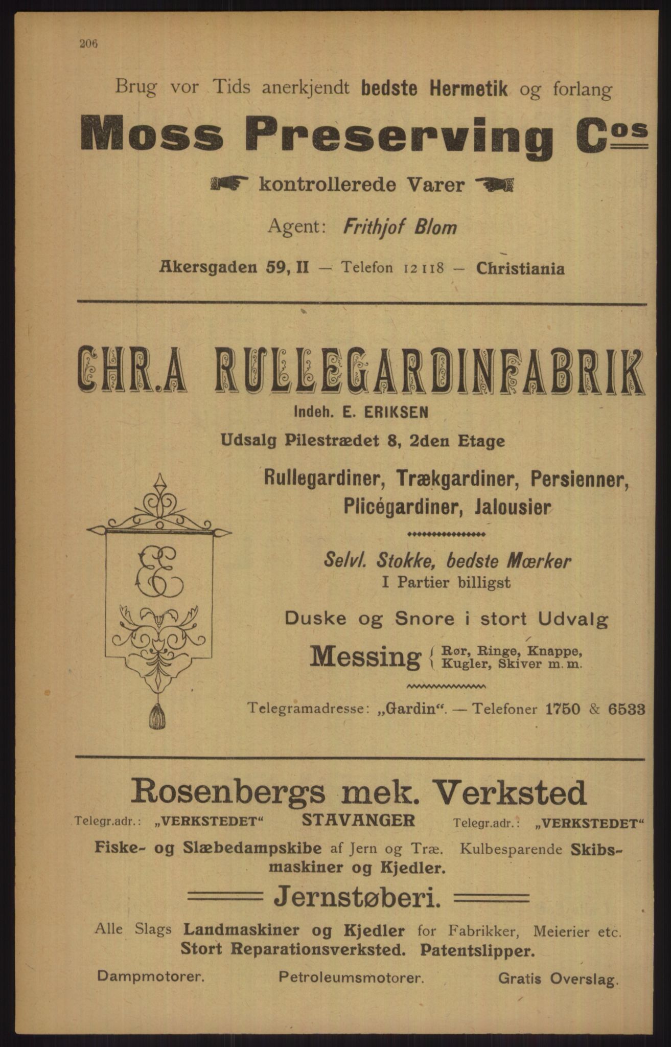 Kristiania/Oslo adressebok, PUBL/-, 1915, p. 206