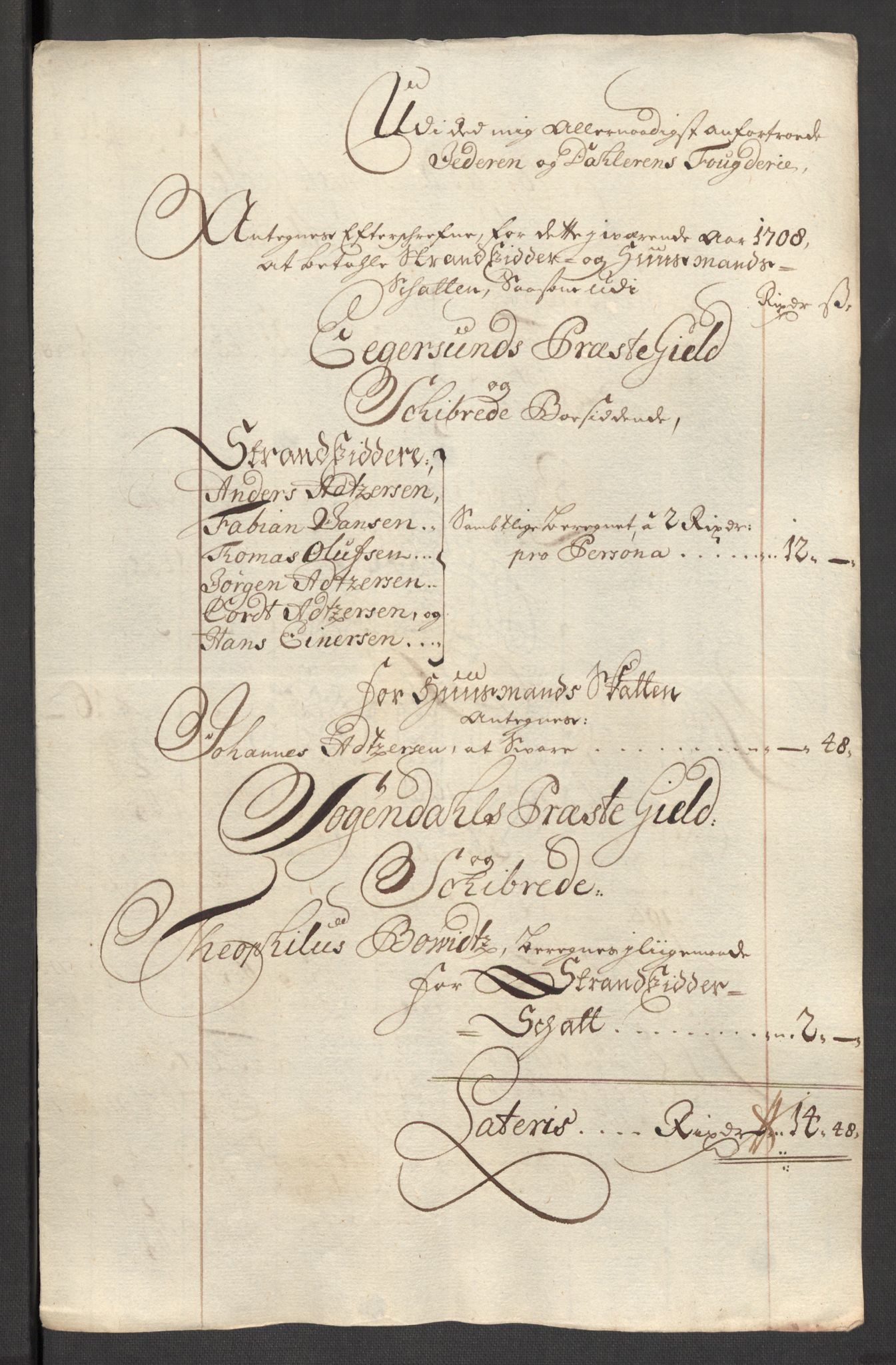 Rentekammeret inntil 1814, Reviderte regnskaper, Fogderegnskap, RA/EA-4092/R46/L2733: Fogderegnskap Jæren og Dalane, 1705-1708, p. 363