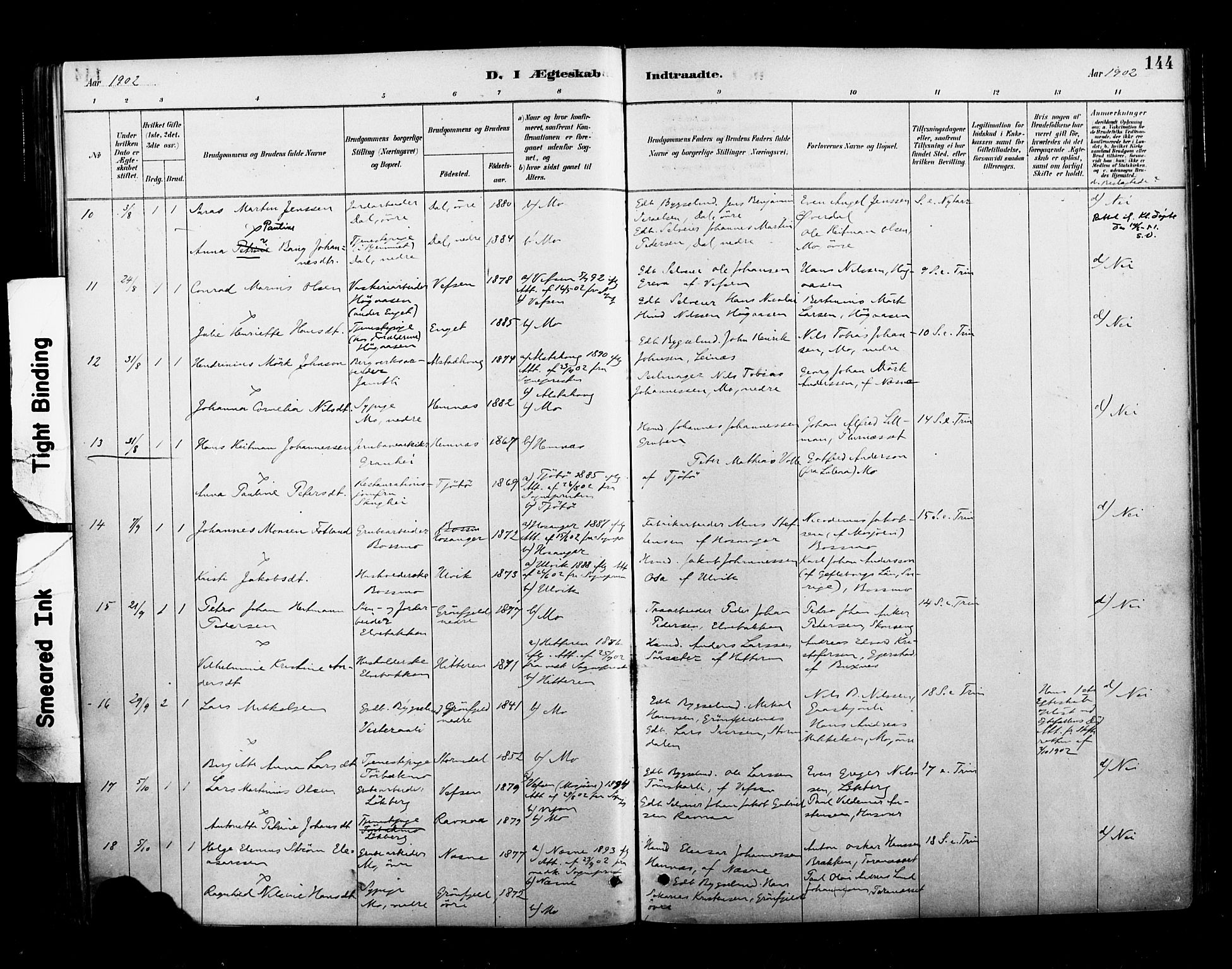 Ministerialprotokoller, klokkerbøker og fødselsregistre - Nordland, AV/SAT-A-1459/827/L0401: Parish register (official) no. 827A13, 1887-1905, p. 144