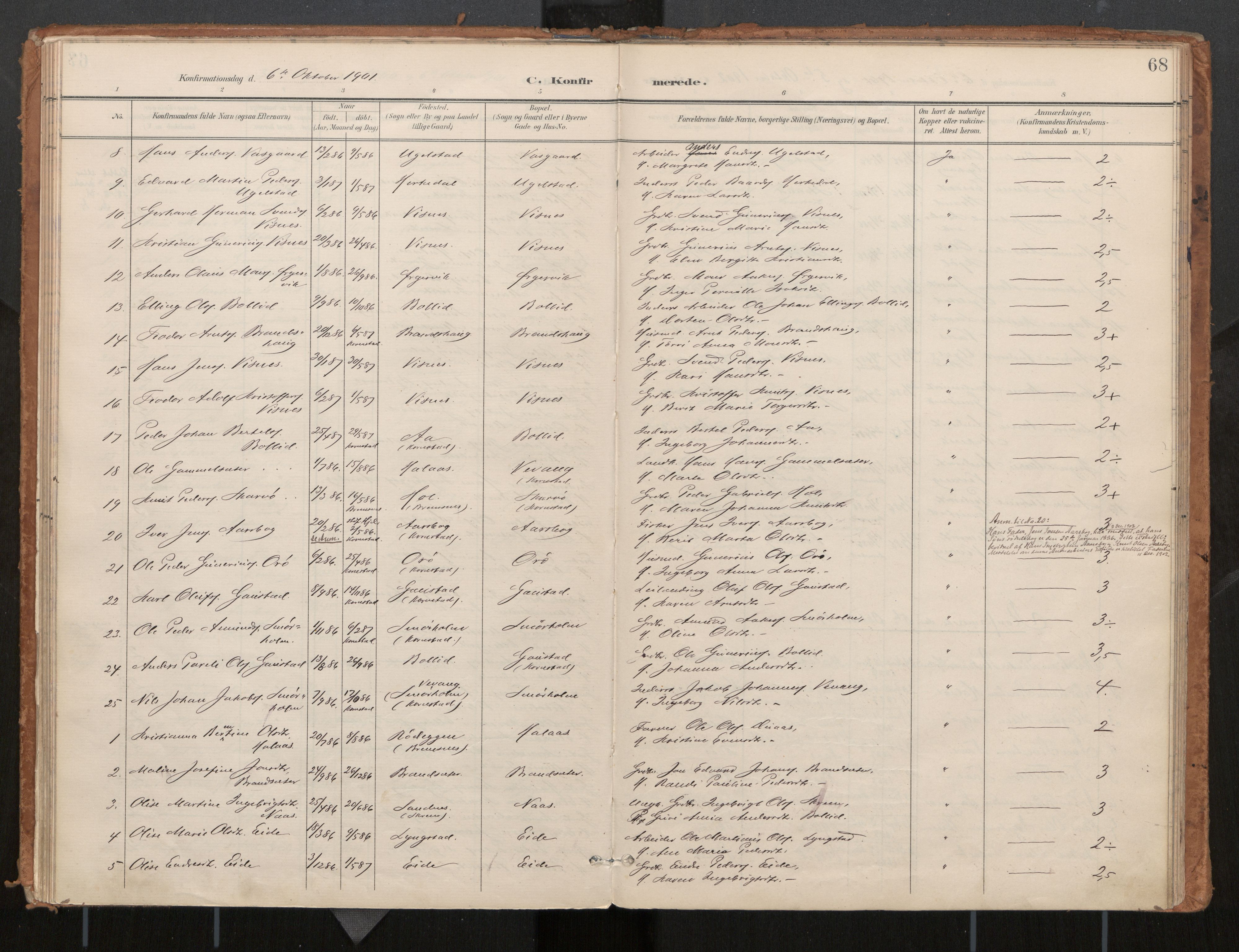 Ministerialprotokoller, klokkerbøker og fødselsregistre - Møre og Romsdal, SAT/A-1454/571/L0836a: Parish register (official) no. 571A02, 1898-1910, p. 68