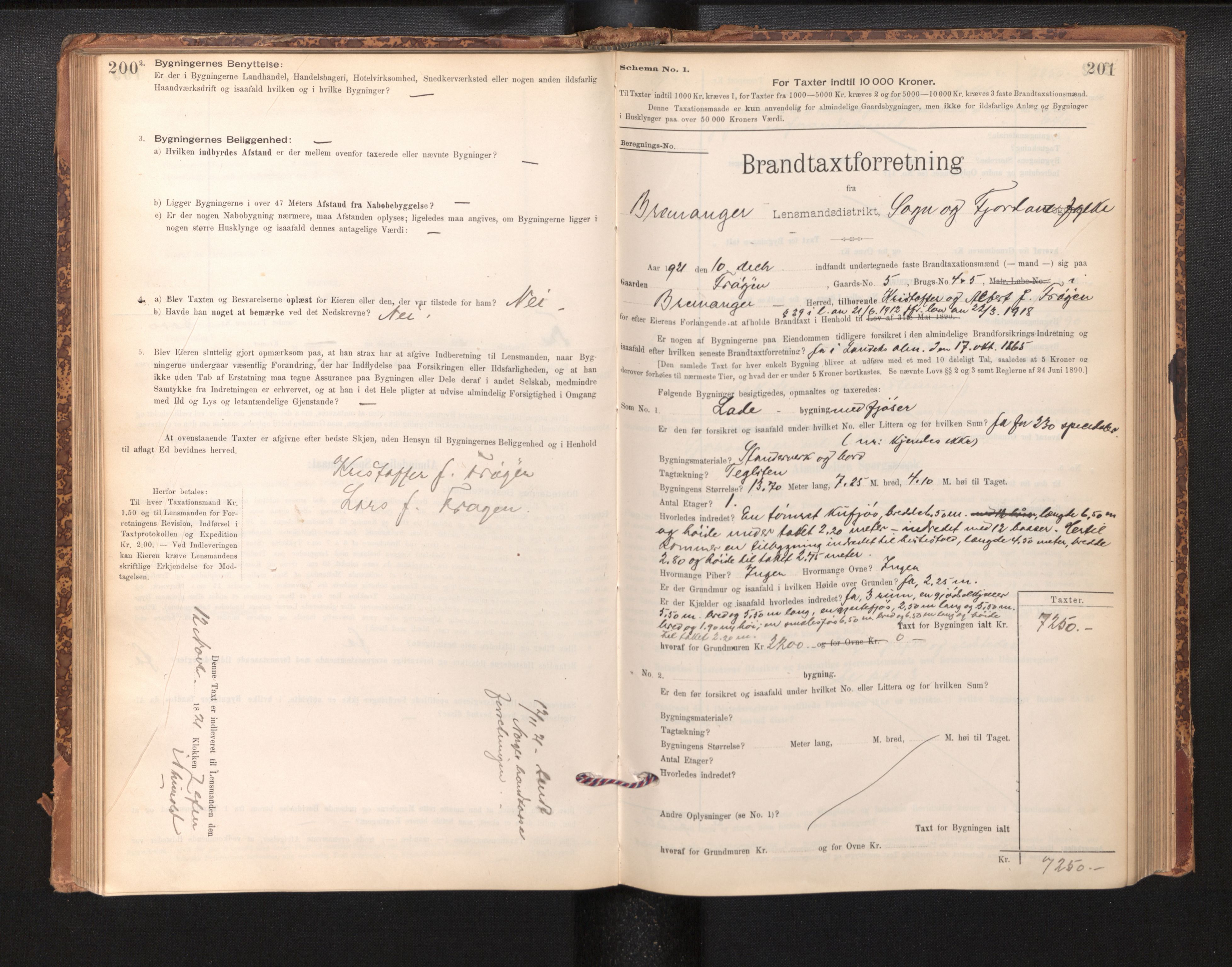 Lensmannen i Bremanger, AV/SAB-A-26701/0012/L0007: Branntakstprotokoll, skjematakst, 1895-1936, p. 200-201