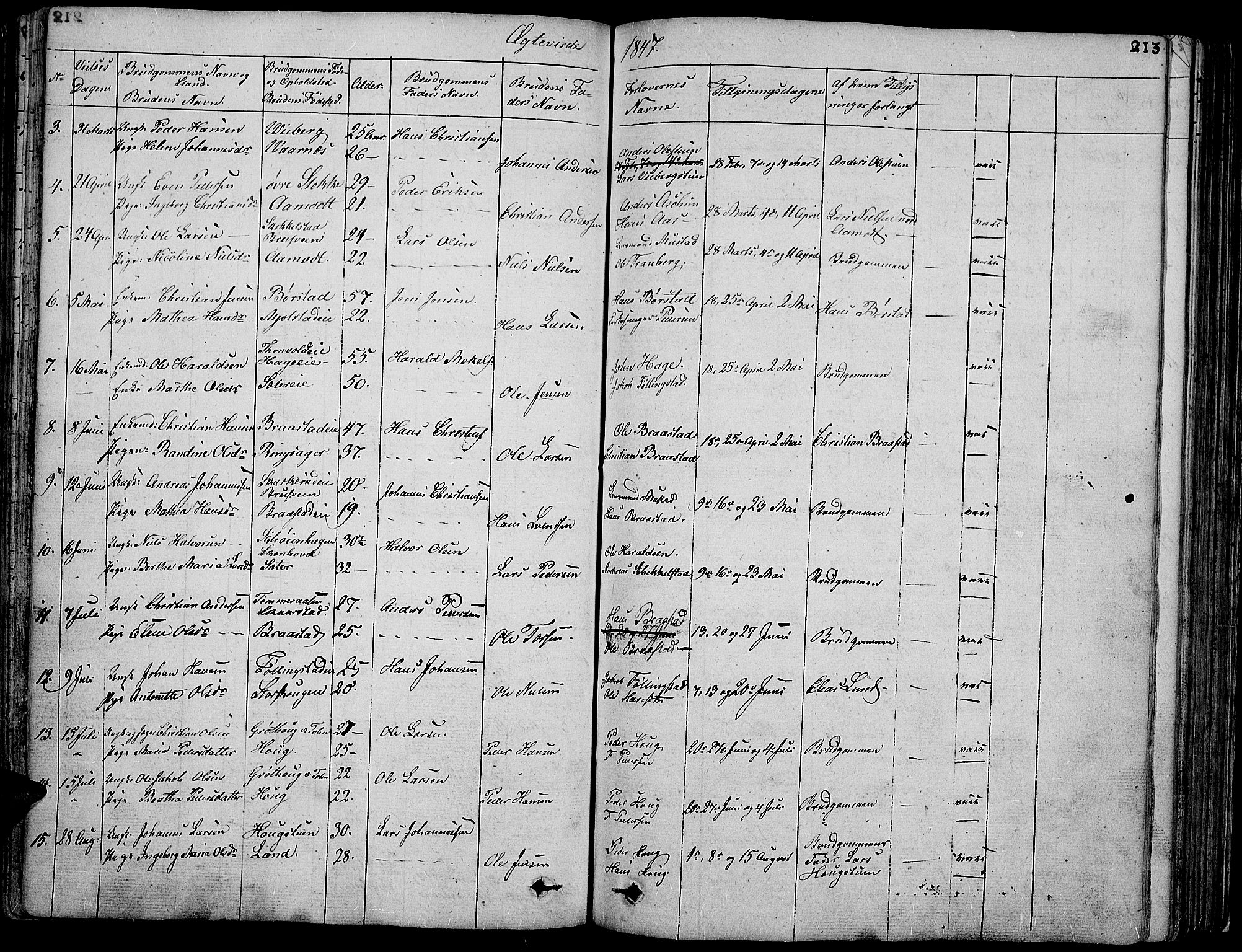 Vardal prestekontor, SAH/PREST-100/H/Ha/Hab/L0004: Parish register (copy) no. 4, 1831-1853, p. 213