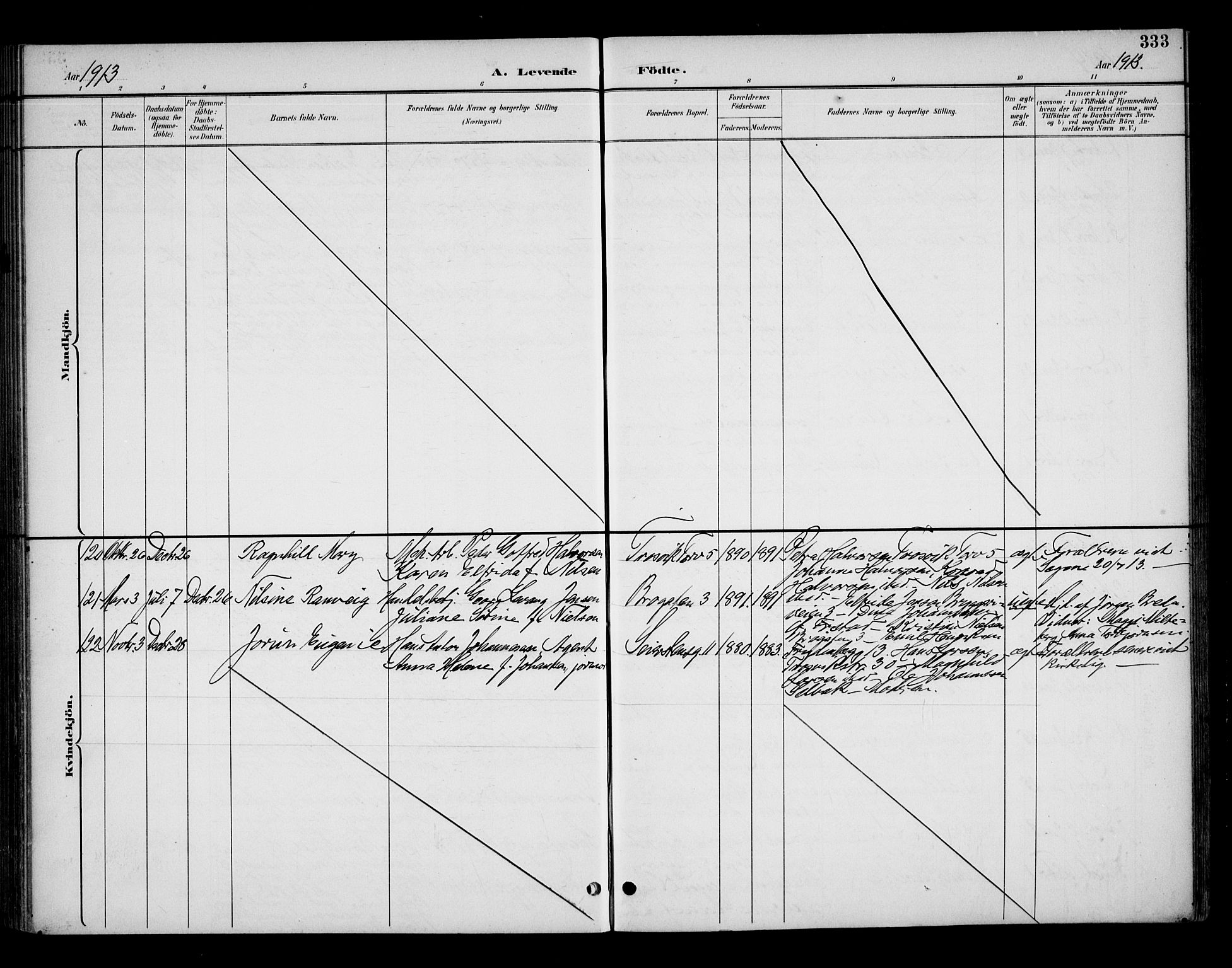 Fredrikstad domkirkes prestekontor Kirkebøker, AV/SAO-A-10906/G/Ga/L0002: Parish register (copy) no. 2, 1894-1918, p. 333