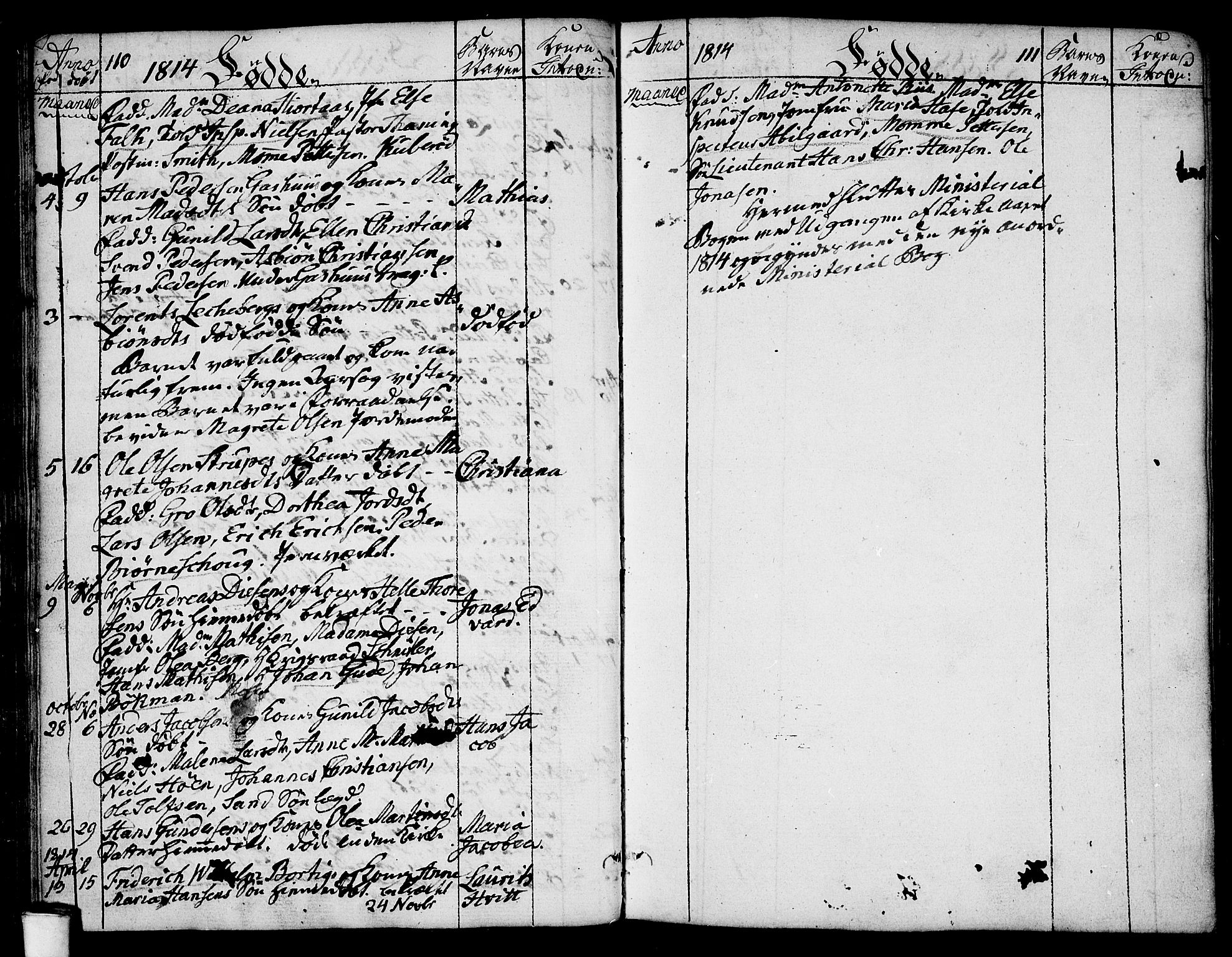 Moss prestekontor Kirkebøker, AV/SAO-A-2003/F/Fa/L0003: Parish register (official) no. I 3, 1779-1814, p. 110-111