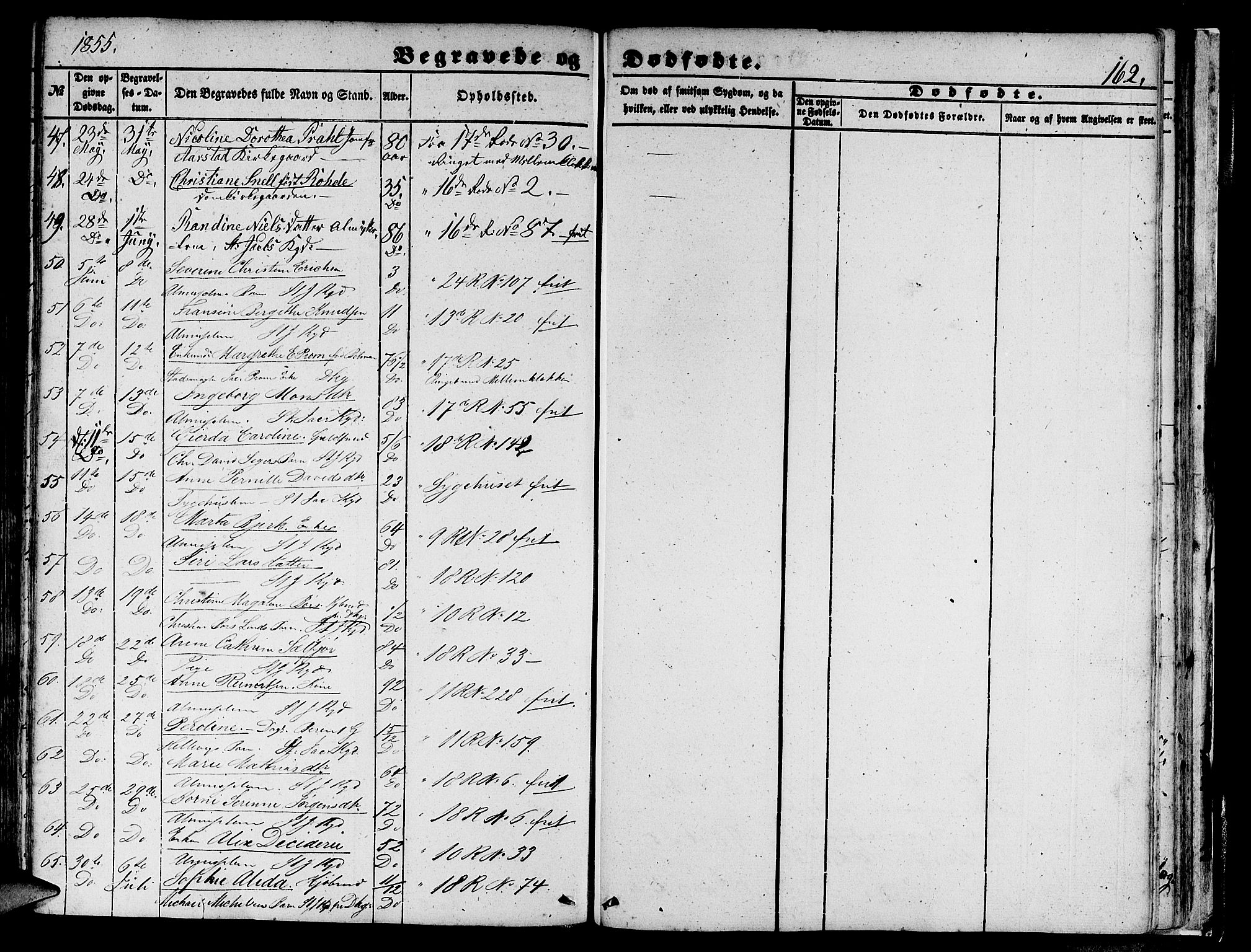 Domkirken sokneprestembete, SAB/A-74801/H/Hab/L0038: Parish register (copy) no. E 2, 1847-1859, p. 162