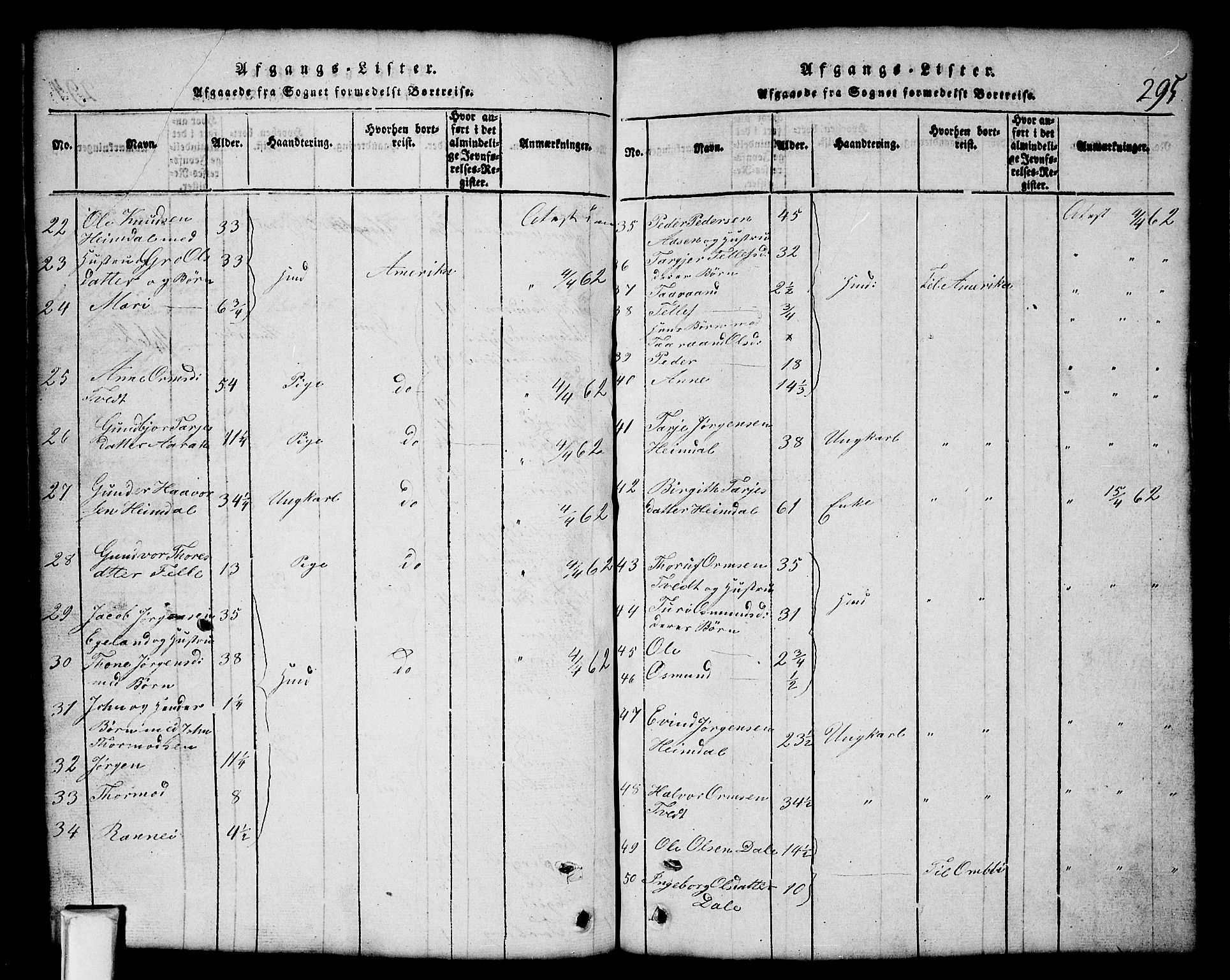 Nissedal kirkebøker, SAKO/A-288/G/Gb/L0001: Parish register (copy) no. II 1, 1814-1862, p. 295