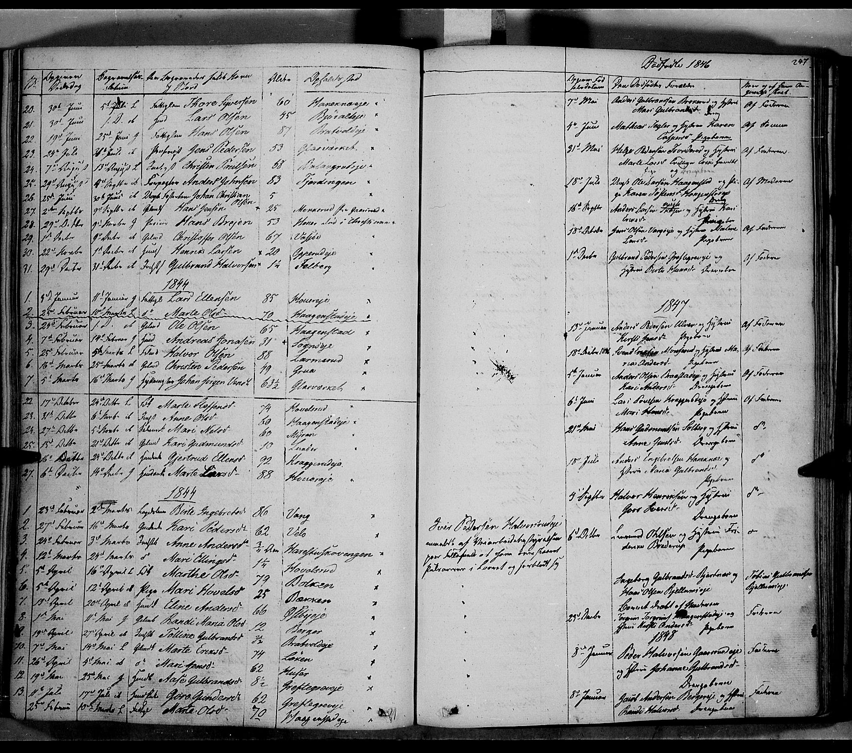 Jevnaker prestekontor, SAH/PREST-116/H/Ha/Haa/L0006: Parish register (official) no. 6, 1837-1857, p. 247