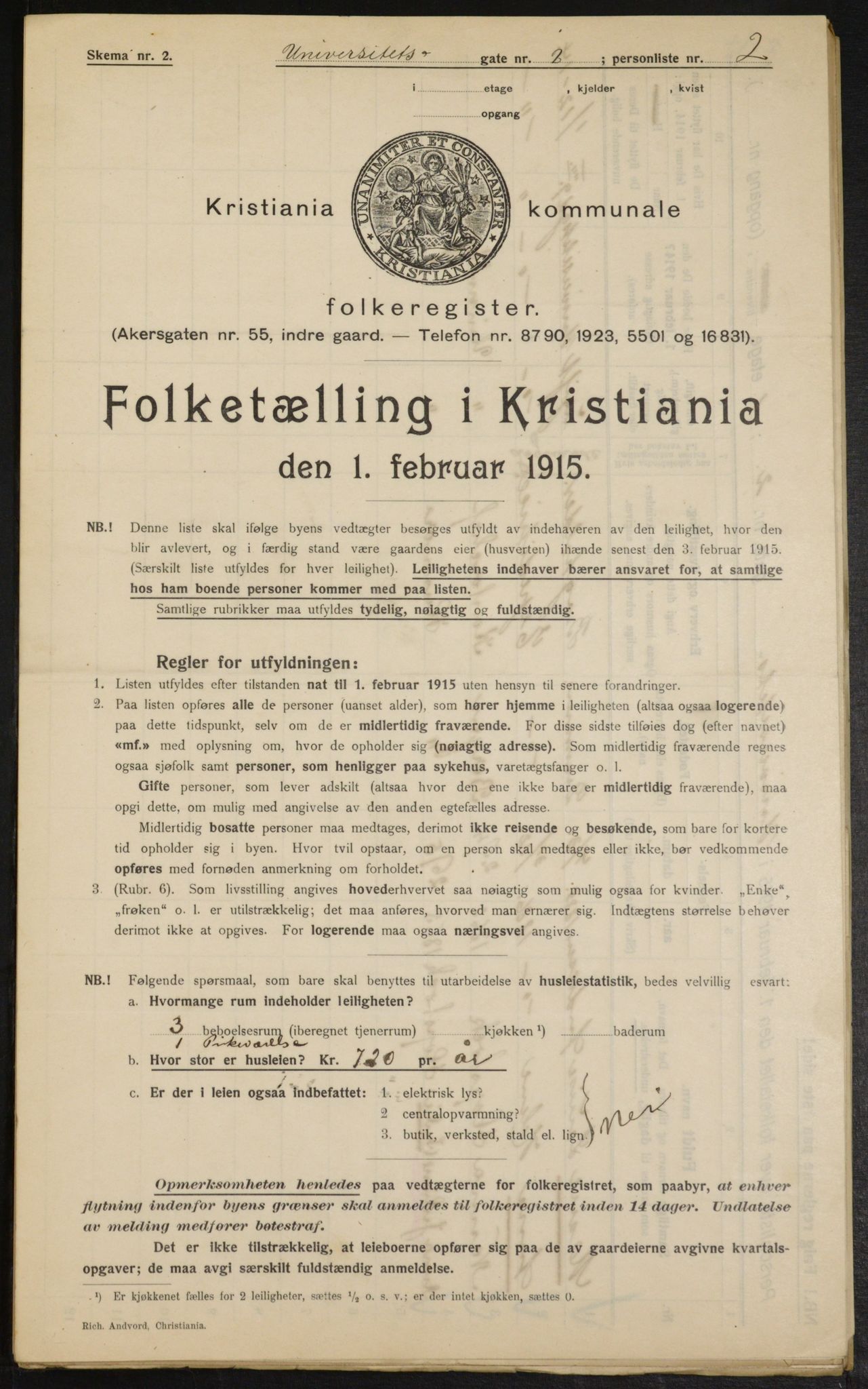 OBA, Municipal Census 1915 for Kristiania, 1915, p. 120604