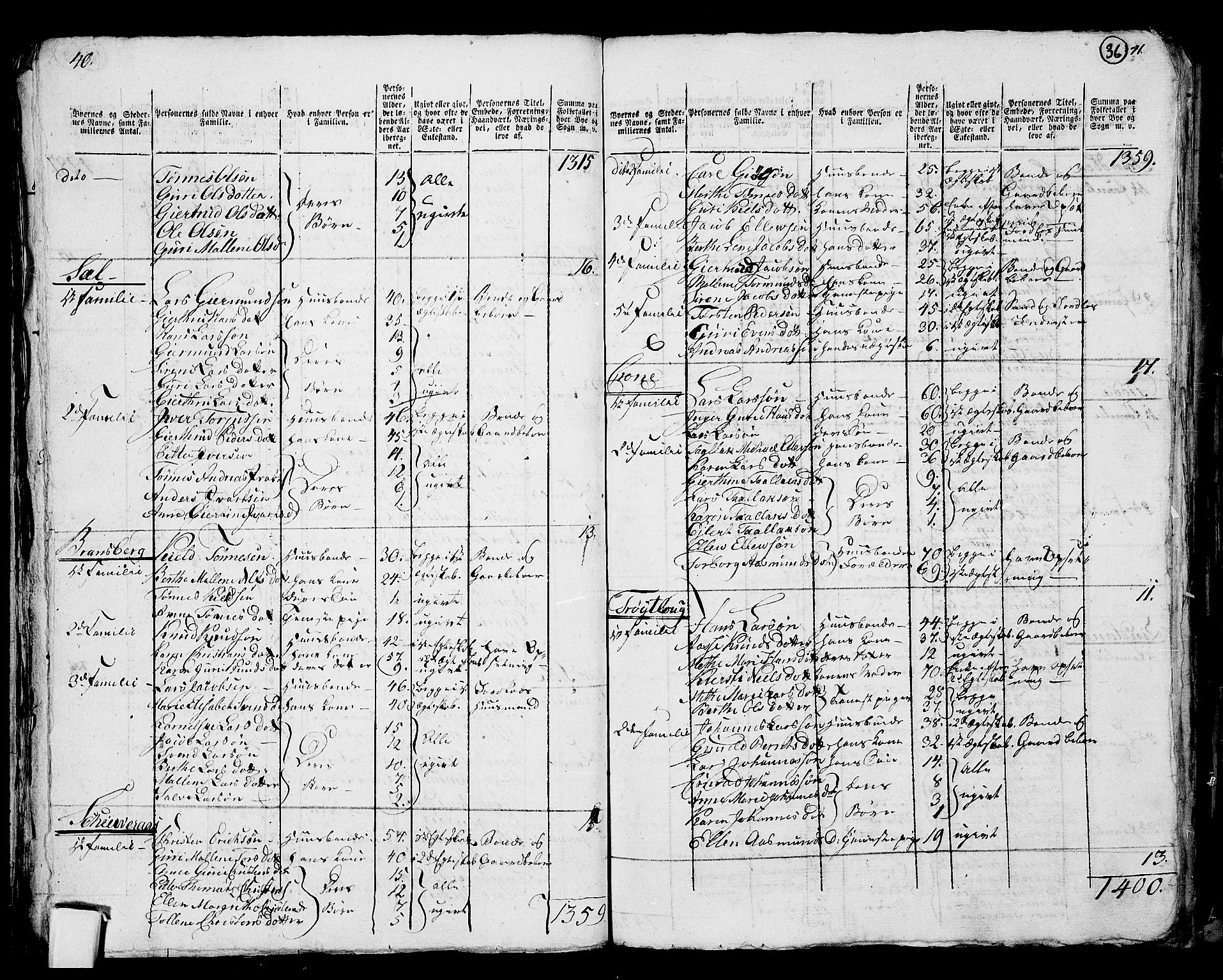 RA, 1801 census for 1111P Sokndal, 1801, p. 35b-36a