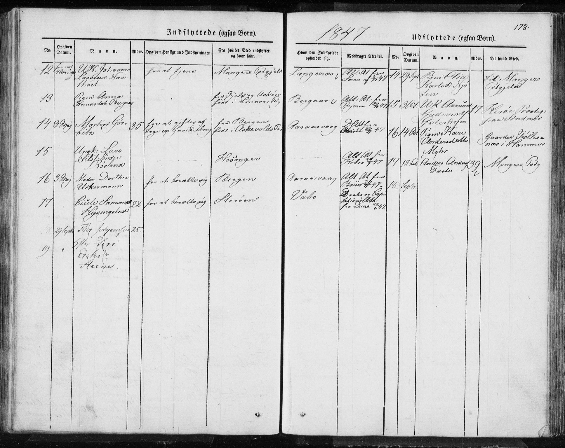 Lindås Sokneprestembete, AV/SAB-A-76701/H/Haa/Haaa/L0010: Parish register (official) no. A 10, 1842-1862, p. 178