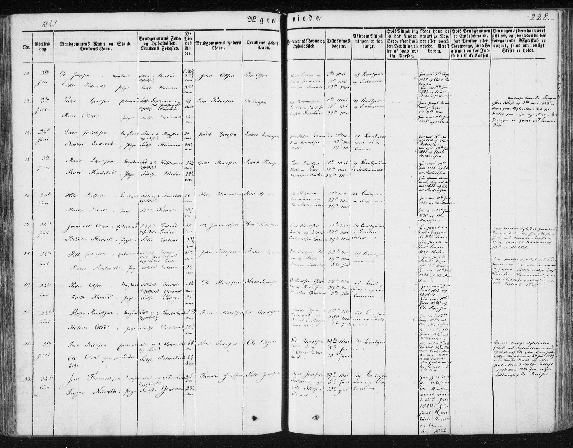 Sund sokneprestembete, AV/SAB-A-99930: Parish register (official) no. A 13, 1835-1849, p. 228