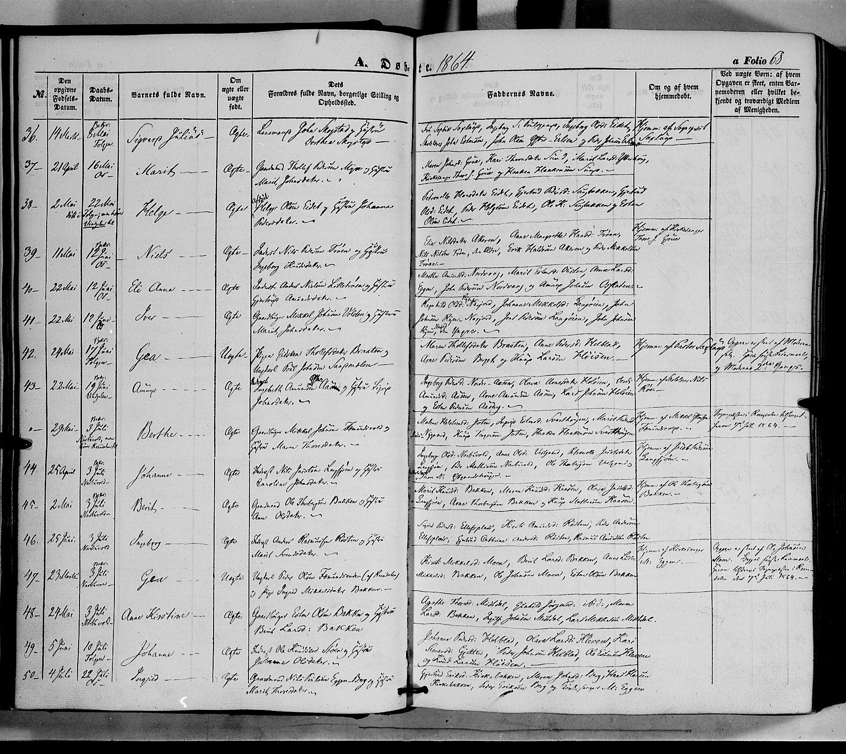 Tolga prestekontor, AV/SAH-PREST-062/K/L0006: Parish register (official) no. 6, 1852-1876, p. 68