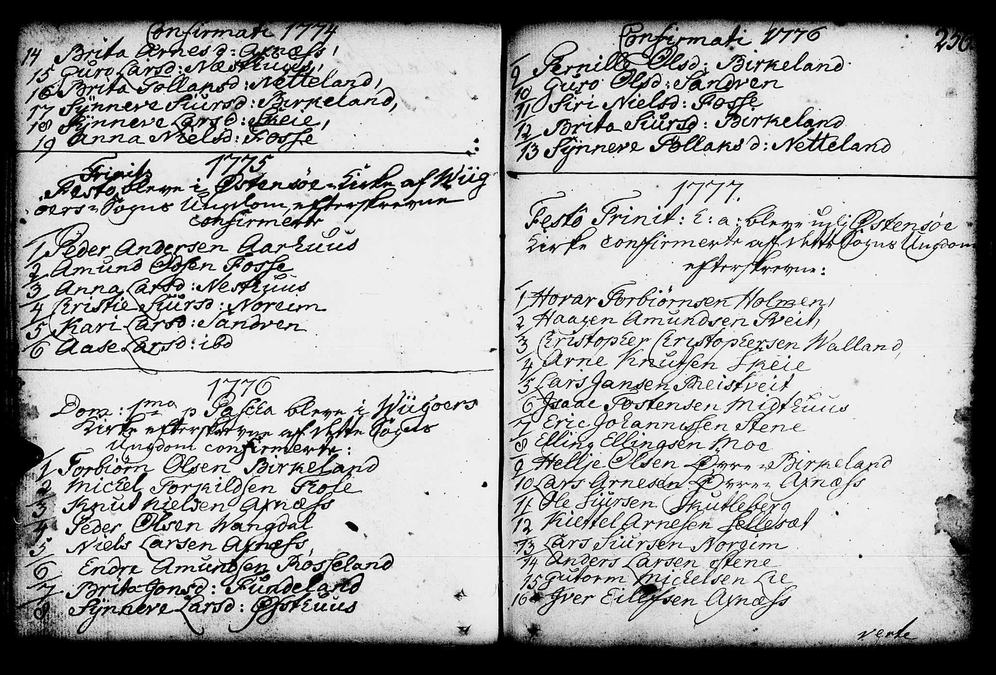 Kvam sokneprestembete, SAB/A-76201/H/Haa: Parish register (official) no. A 3, 1743-1795, p. 256