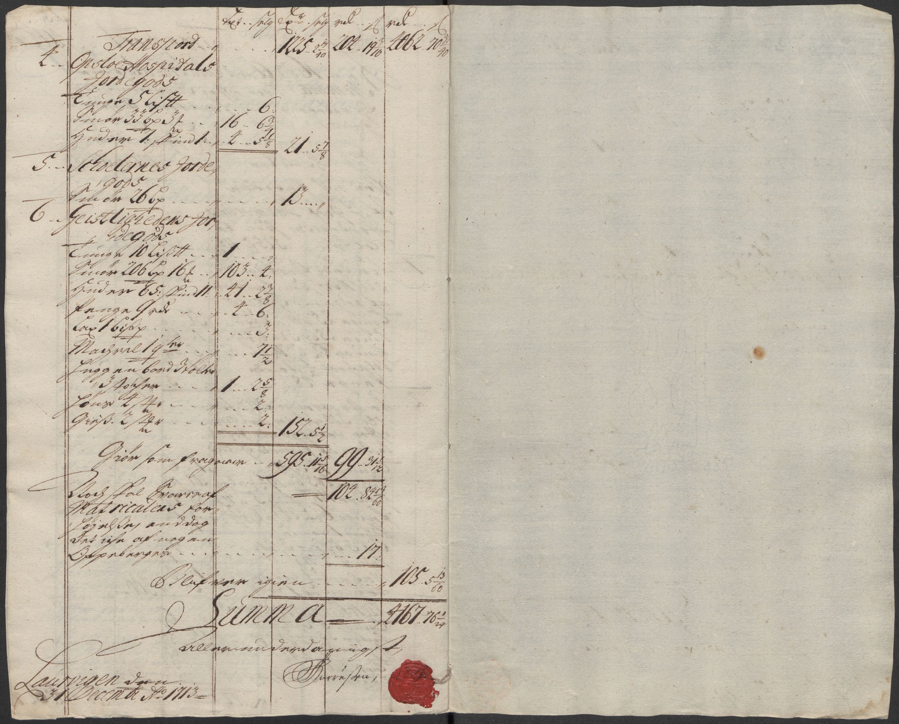 Rentekammeret inntil 1814, Reviderte regnskaper, Fogderegnskap, RA/EA-4092/R33/L1985: Fogderegnskap Larvik grevskap, 1713, p. 150