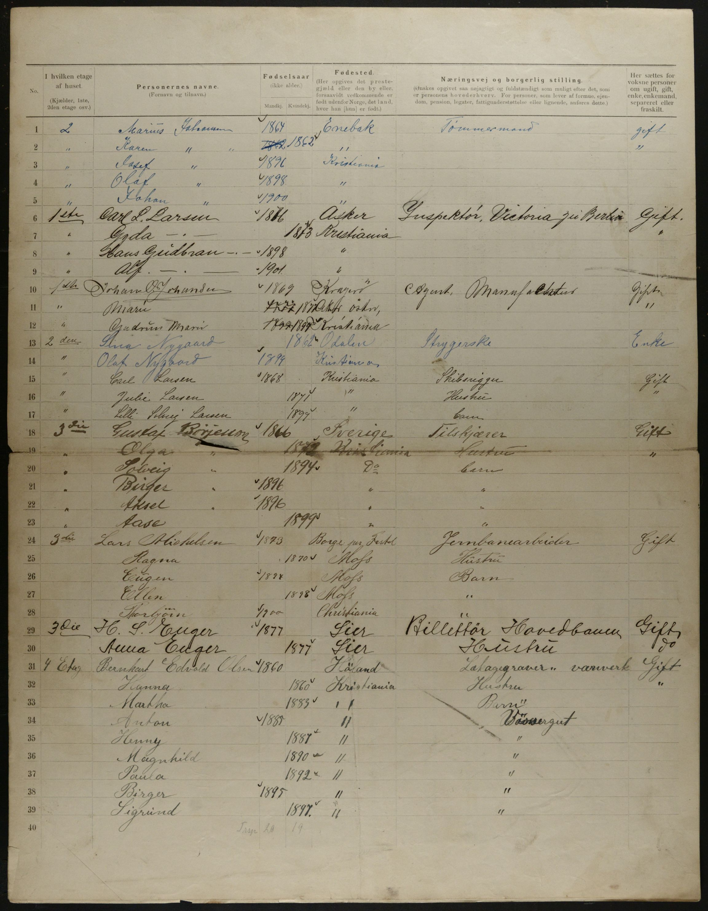 OBA, Municipal Census 1901 for Kristiania, 1901, p. 14638