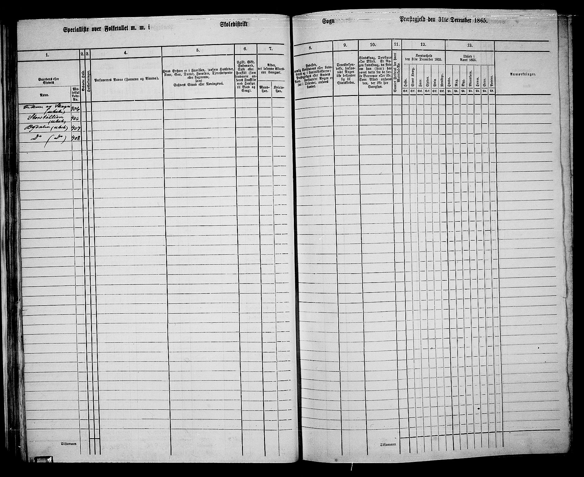 RA, 1865 census for Sør-Aurdal, 1865, p. 46