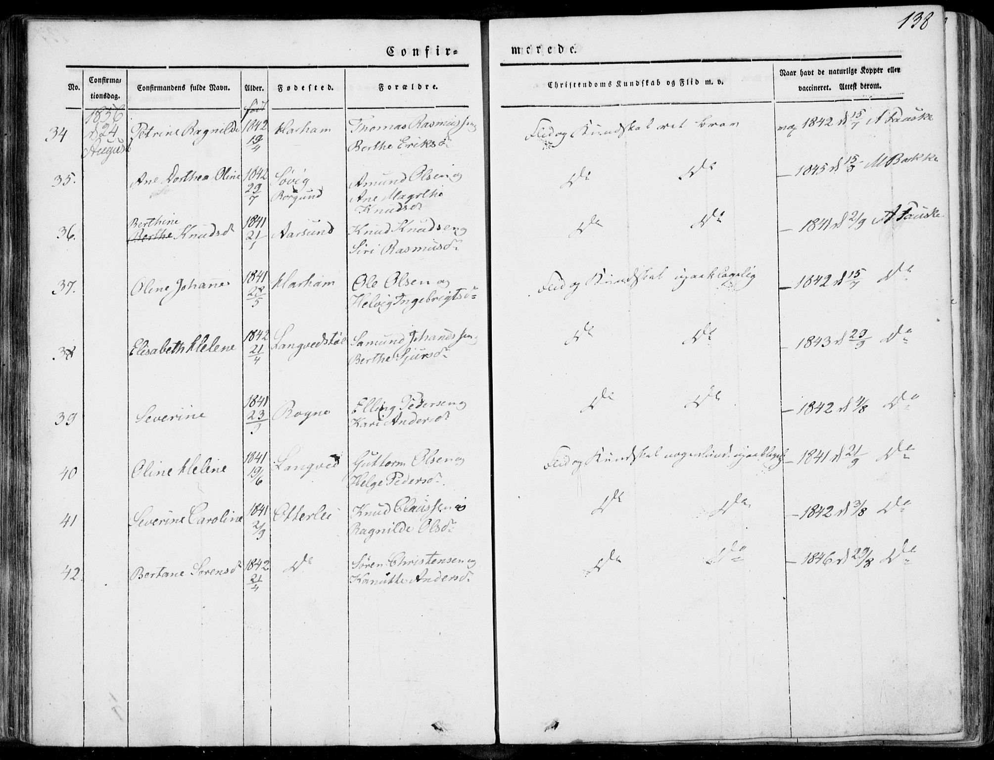 Ministerialprotokoller, klokkerbøker og fødselsregistre - Møre og Romsdal, SAT/A-1454/536/L0497: Parish register (official) no. 536A06, 1845-1865, p. 138