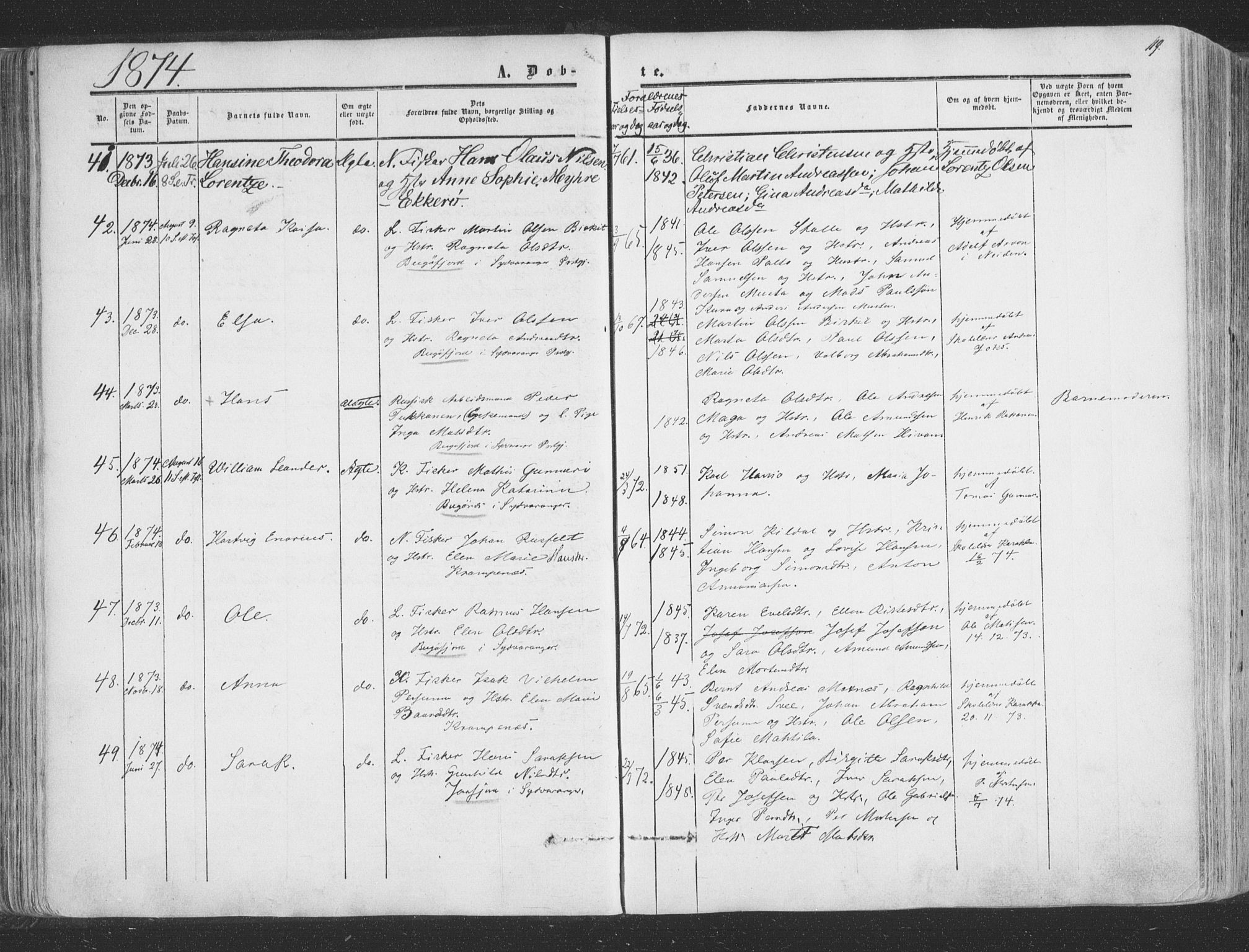 Vadsø sokneprestkontor, AV/SATØ-S-1325/H/Ha/L0004kirke: Parish register (official) no. 4, 1854-1880, p. 119